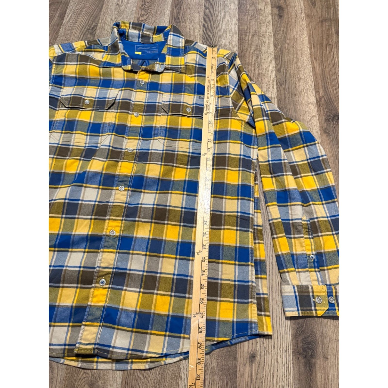Eddie Bauer Eddie Bauer Shirt Men XL Blue Brown Yellow Plaid Long Sleeve Button Up Shirt Size US XL / EU 56 / 4 - 7 Thumbnail