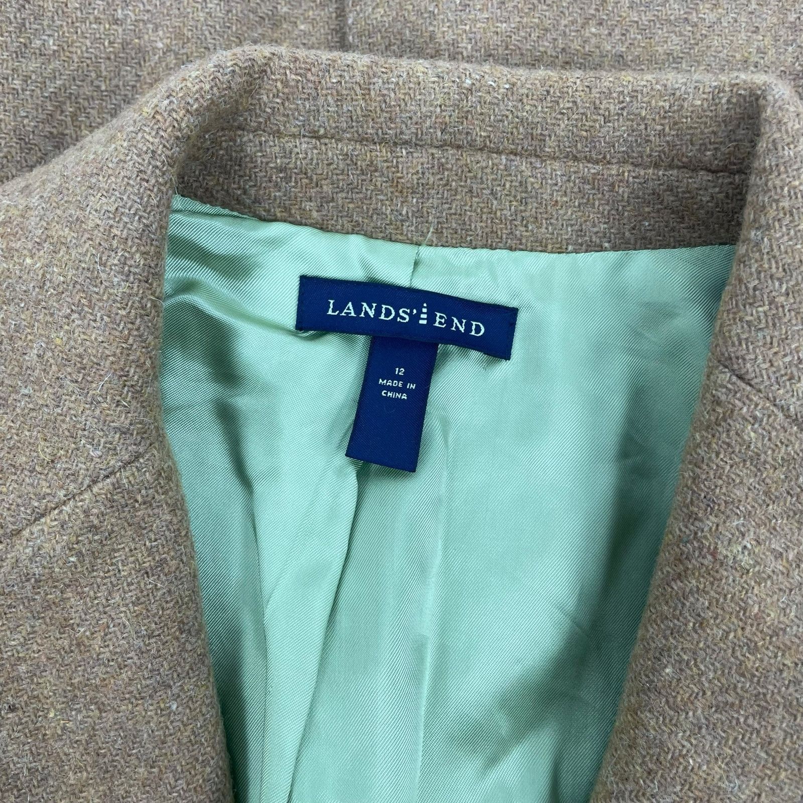 Lands' End Lands' End Wool Mohair Blend 2 Button Blazer Jacket Camel 12 Size XL / US 12-14 / IT 48-50 - 11 Thumbnail