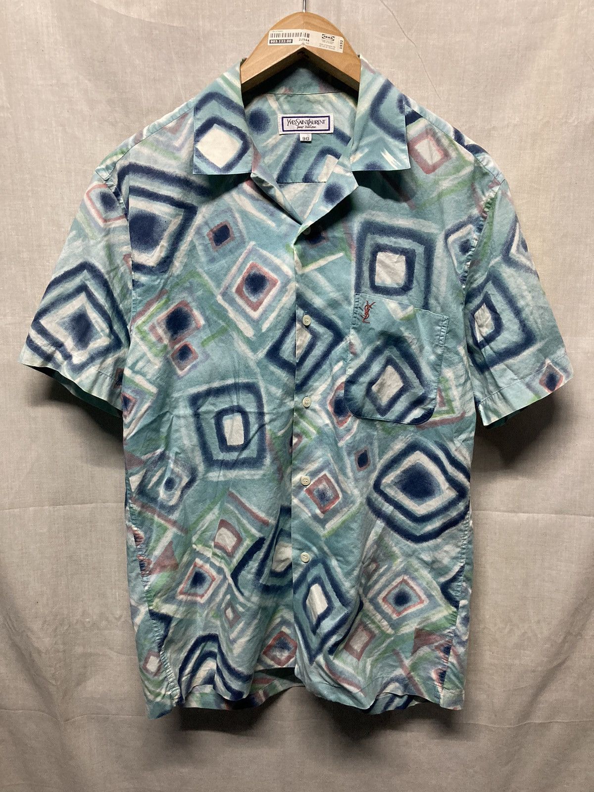 Yves Saint Laurent Vintage YSL Pour Homme Open Collar Shirt Size US M / EU 48-50 / 2 - 2 Thumbnail