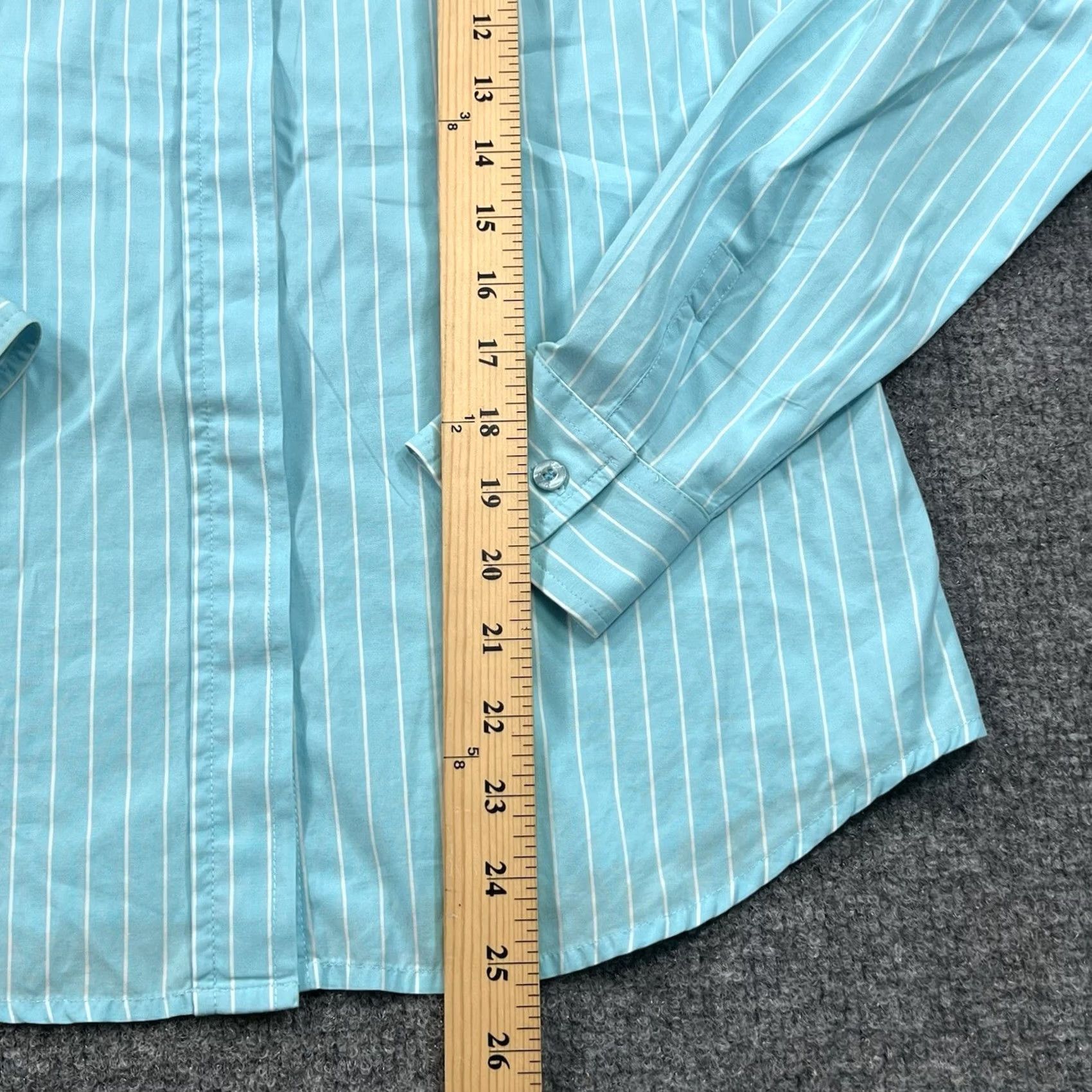 Lilly Pulitzer VINTAGE Lilly Pulitzer Shirt Womens 4 Teal Blue Striped Button-Up Collared 90s Preppy Mens? Size S / US 4 / IT 40 - 6 Thumbnail