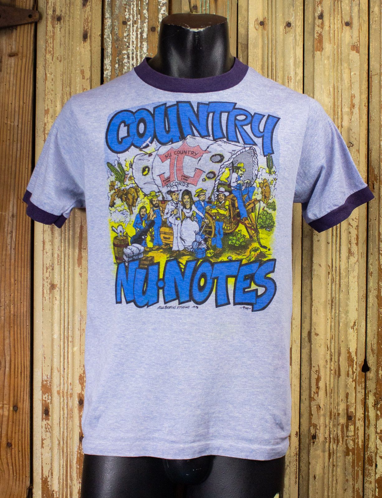 Vintage Vintage Country Nu Notes Graphic Ringer T Shirt 1976 Size US M / EU 48-50 / 2 - 1 Thumbnail