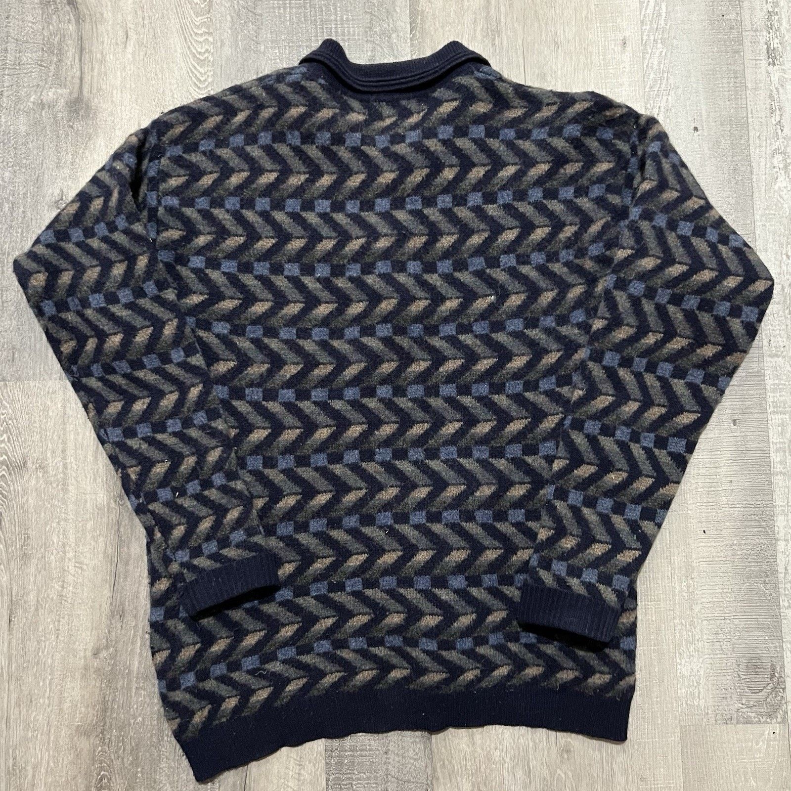 Chaps Ralph Lauren VTG Chaps Ralph Lauren Handframe Geometric Lambswool Sweater Size US M / EU 48-50 / 2 - 3 Thumbnail