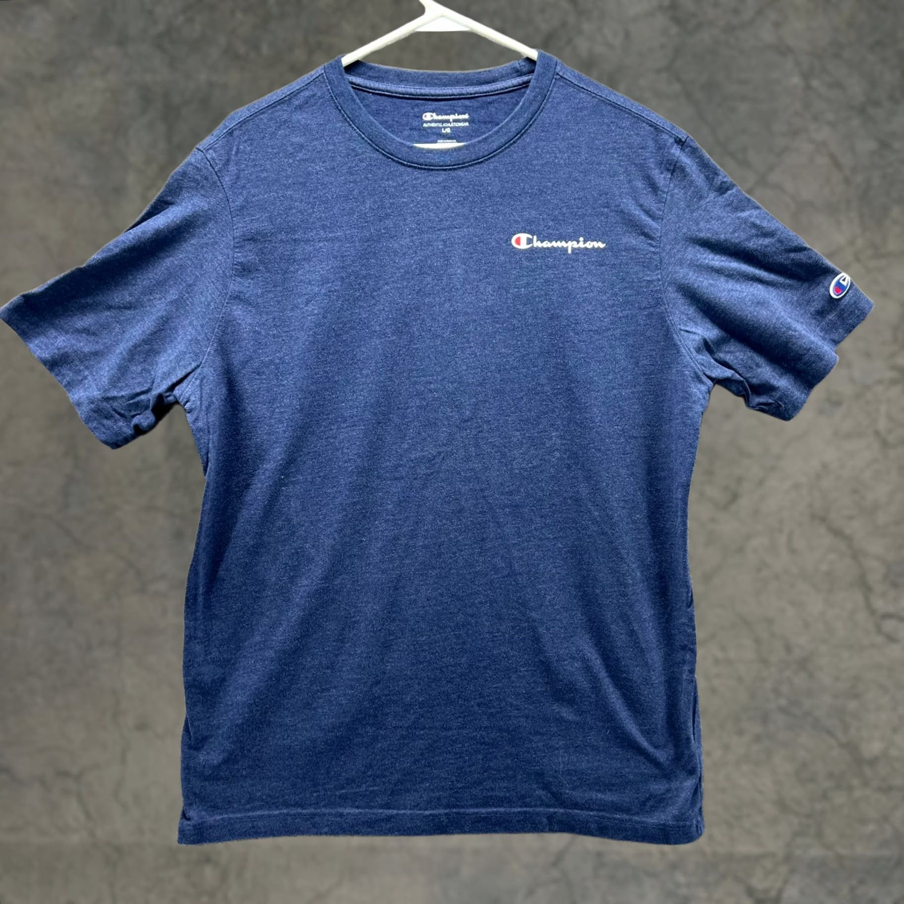 Champion Champion Shirt Mens Large Blue Crewneck Tee Heather Logo Athletic Wear Y2K Size US L / EU 52-54 / 3 - 1 Thumbnail