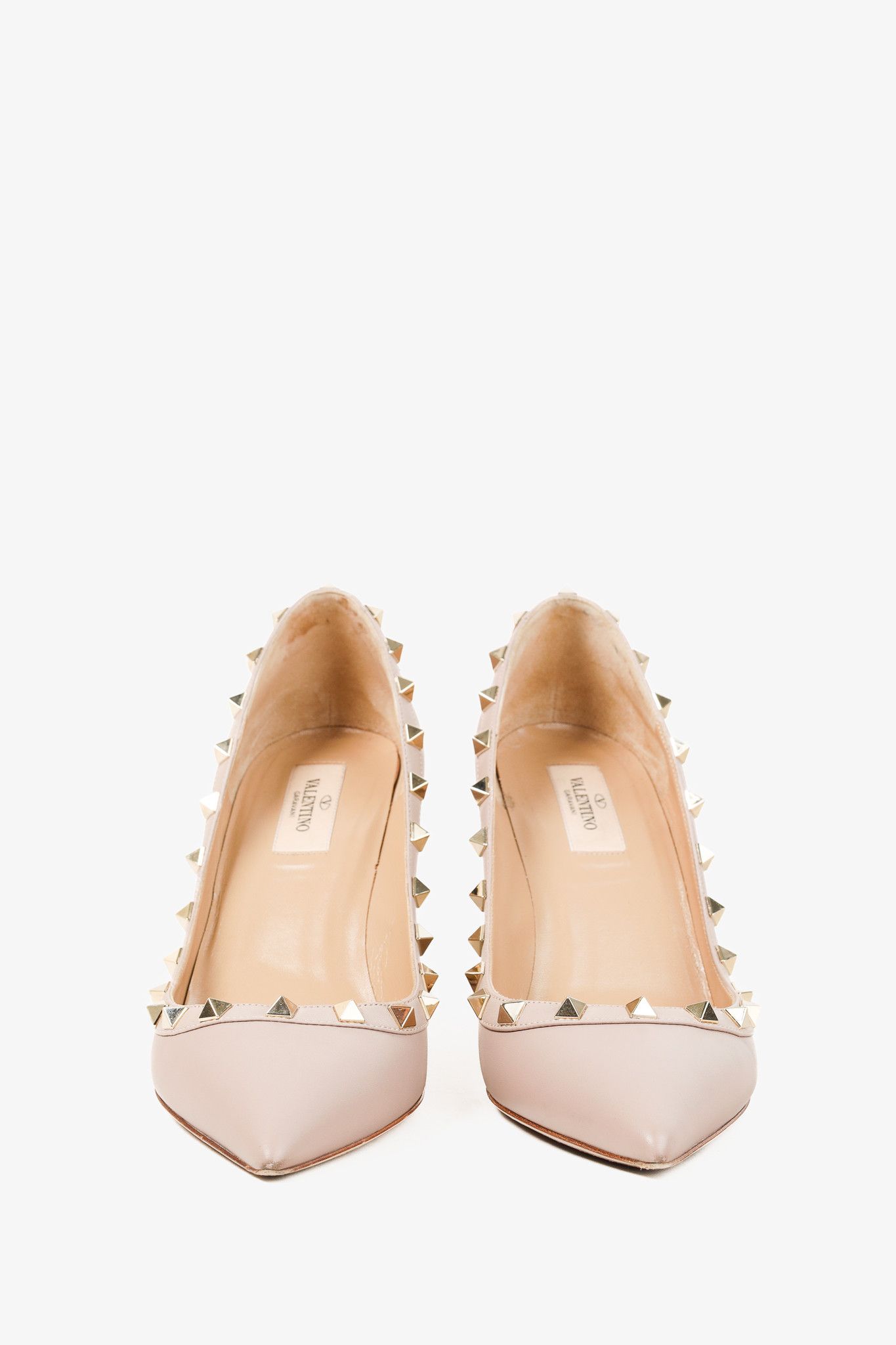 Valentino Valentino Garavani Poudre Leather Rockstud Pumps Size US 9 / IT 39 - 7 Thumbnail