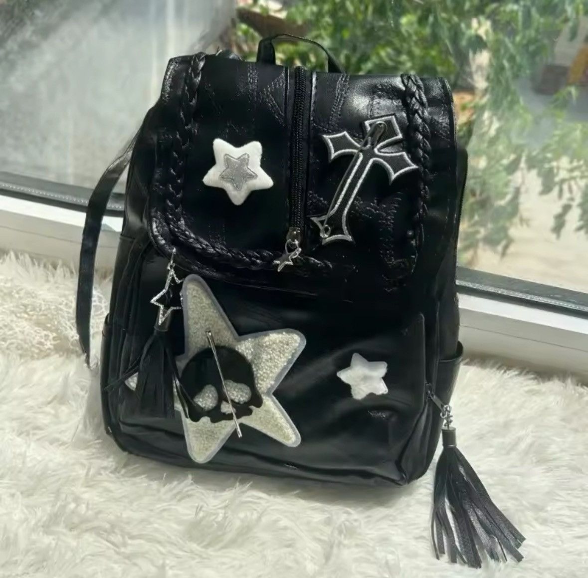 Japanese Brand Handmade Punk Casual Backpack Shining Star Size ONE SIZE - 3 Thumbnail