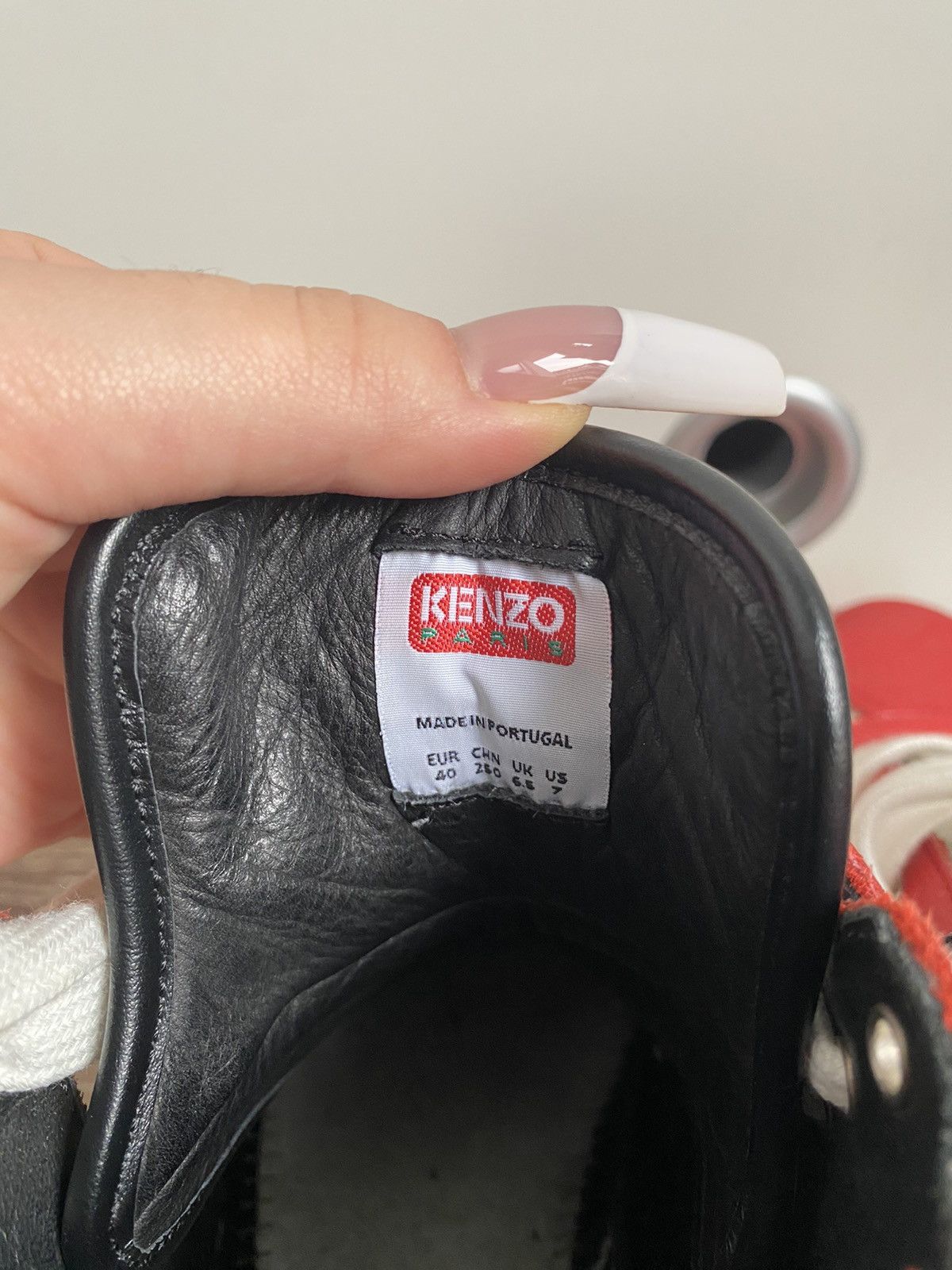 Kenzo KENZO Paris Metal Toe Cap Hoops Leather Hight Top Sneakers Size US 6.5 / EU 39-40 - 5 Thumbnail