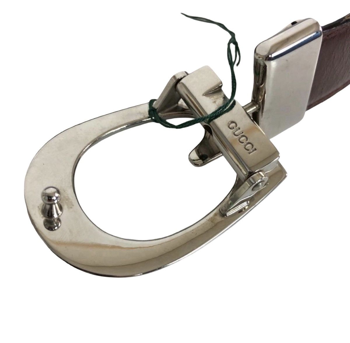 Gucci Gucci G-Buckle Leather Belt Wine Red/Silver Tom Ford Era Size ONE SIZE - 6 Thumbnail