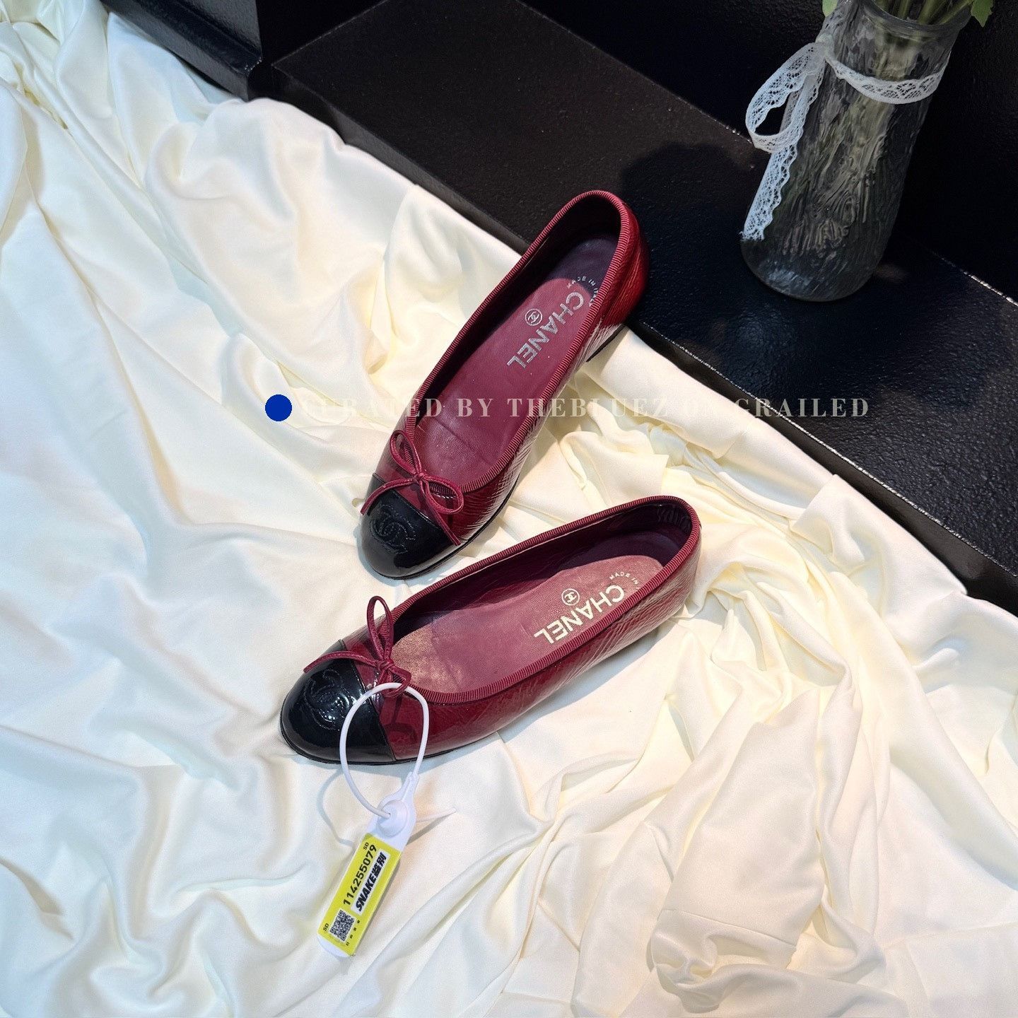 Chanel Chanel Wine Red Double C Bow Shoes Size US 4 / IT 34 - 1 Thumbnail