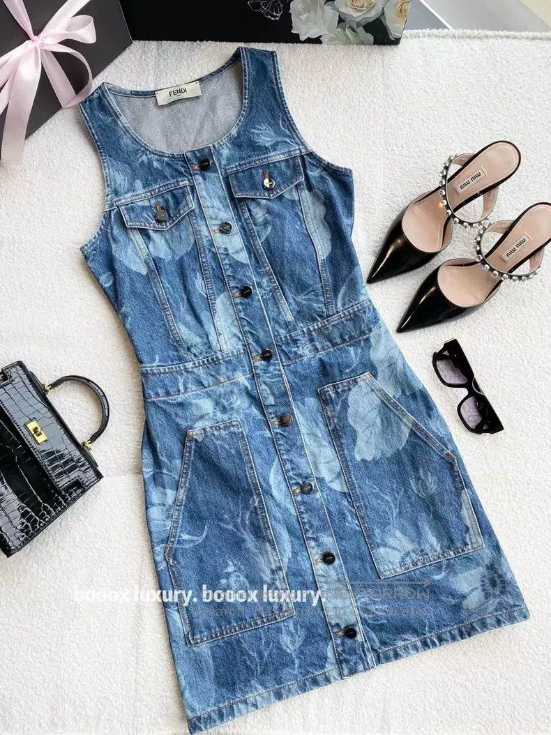 Fendi Fendi Blue Denim Dress Size XS / US 0-2 / IT 36-38 - 1 Thumbnail