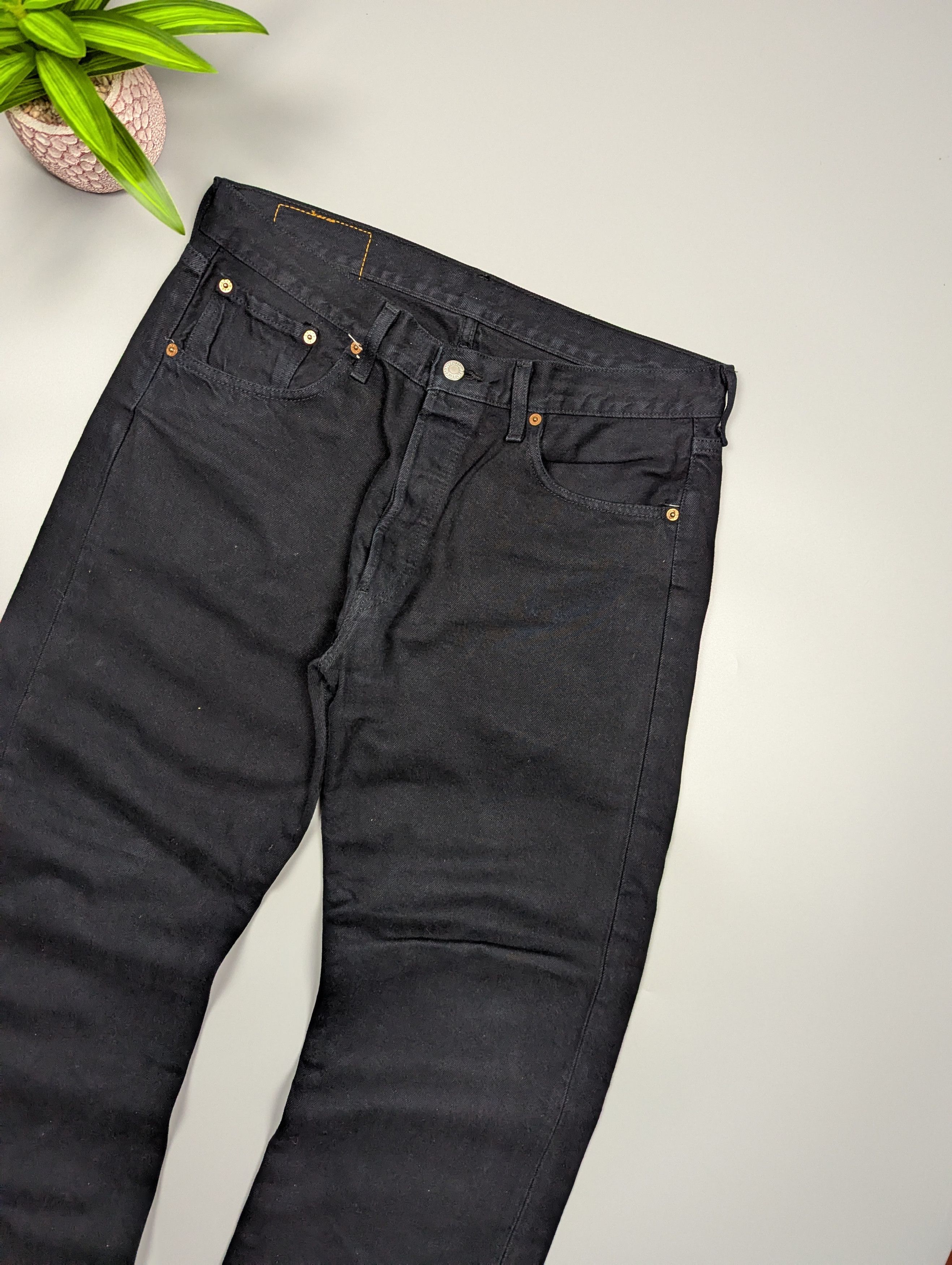 Levi's Levi's 501 Vintage Men's Black Straight Loose Fit Jeans Size US 33 - 3 Thumbnail