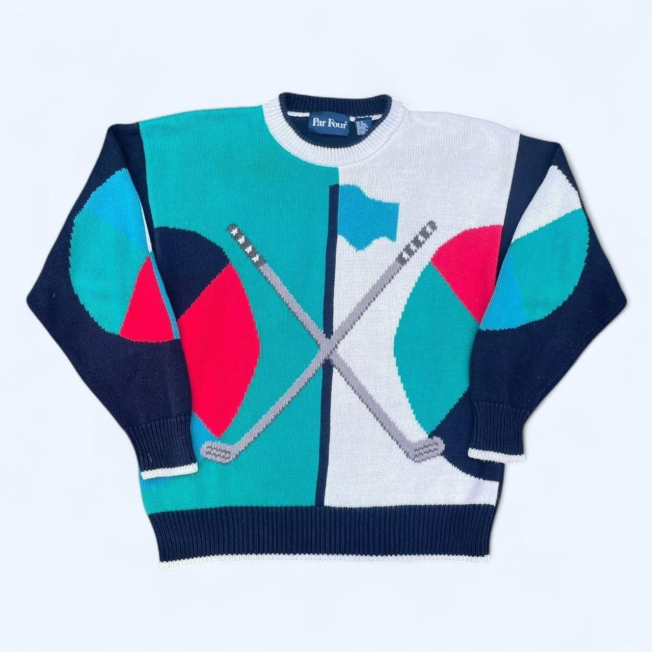 Vintage Vintage 90’s Par Four Golf Retro Geometric Sweater Size US M / EU 48-50 / 2 - 1 Thumbnail