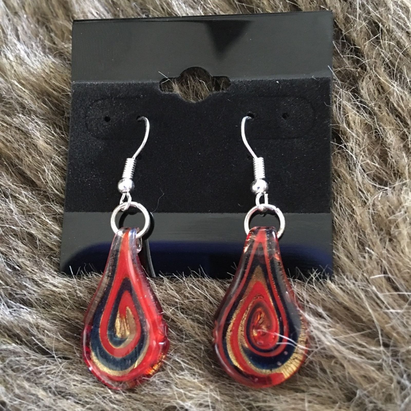 Handmade Handmade blown glass dangle fish hook earrings Size ONE SIZE - 1 Thumbnail