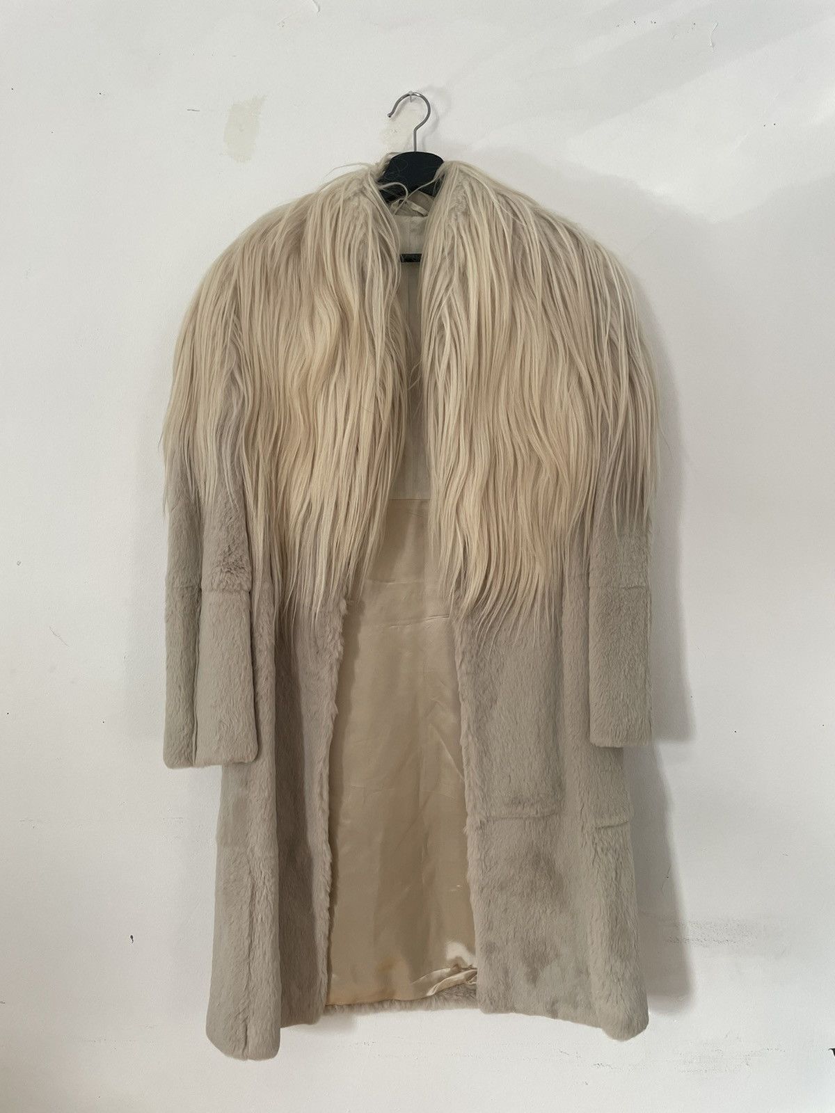 image of Maison Margiela Pre-Fall 2011 Goat Hair And Rabbit Fur Coat in Beige, Women's (Size XS)