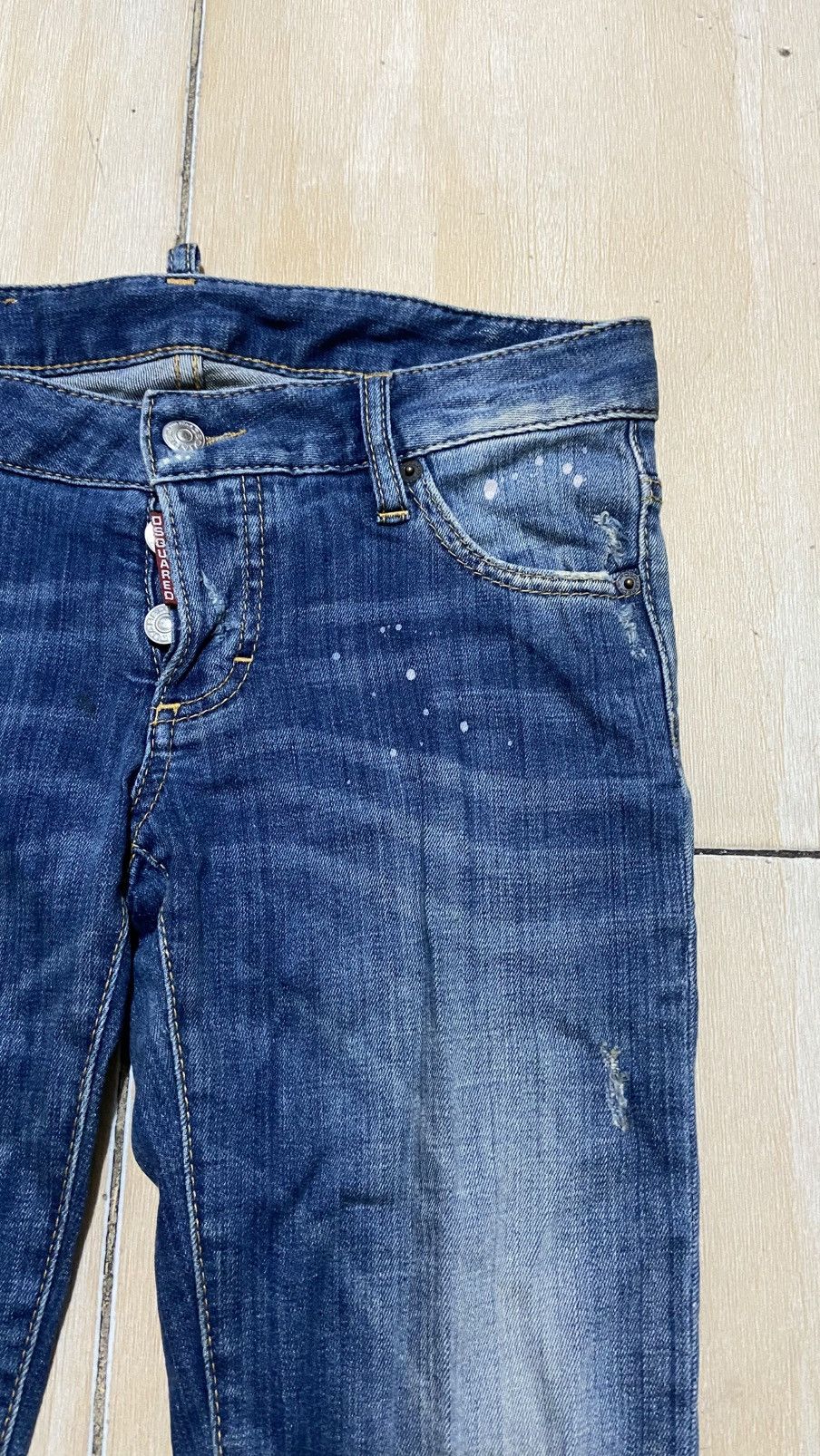 Dsquared2 × If Six Was Nine GM🔥 Dsquared Distressed Painted Blue Jeans Size US 30 / EU 46 - 3 Thumbnail