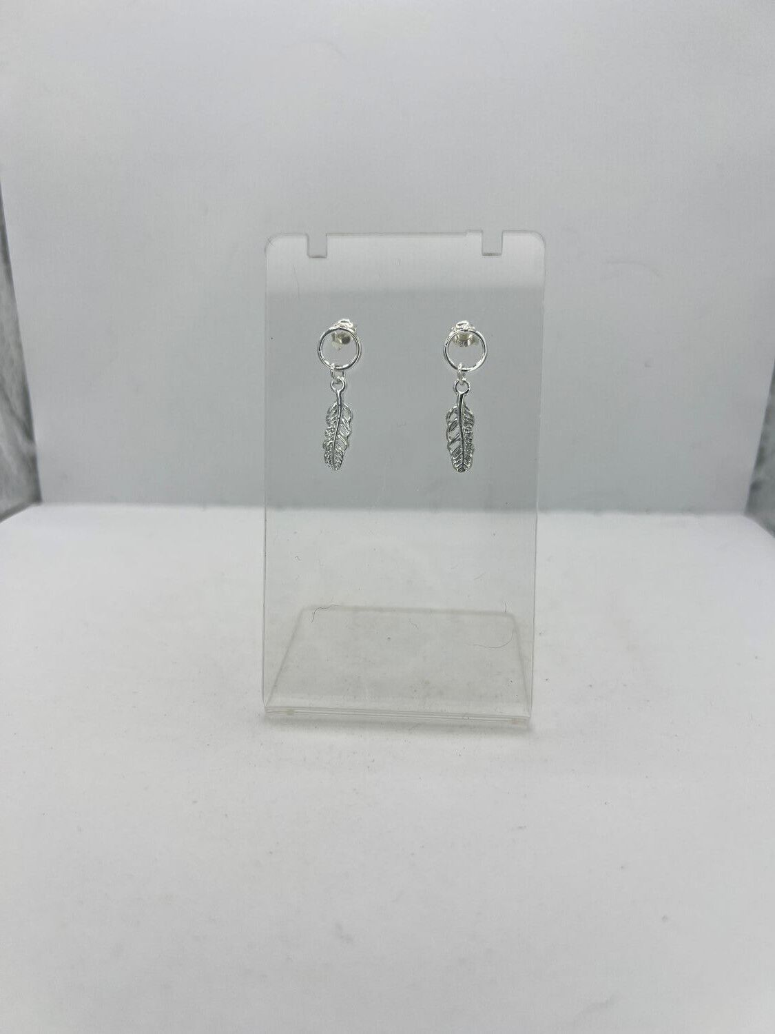 Jewelry Silver Feather Stud Earrings Size ONE SIZE - 1 Thumbnail