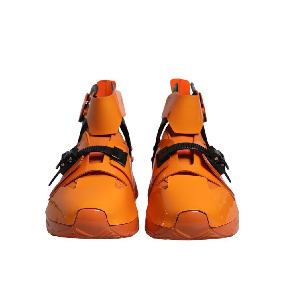 Dolce & Gabbana Dolce & Gabbana Orange Multi Panel Chunky High Top Sneakers Size US 11 / EU 44 - 2 Thumbnail