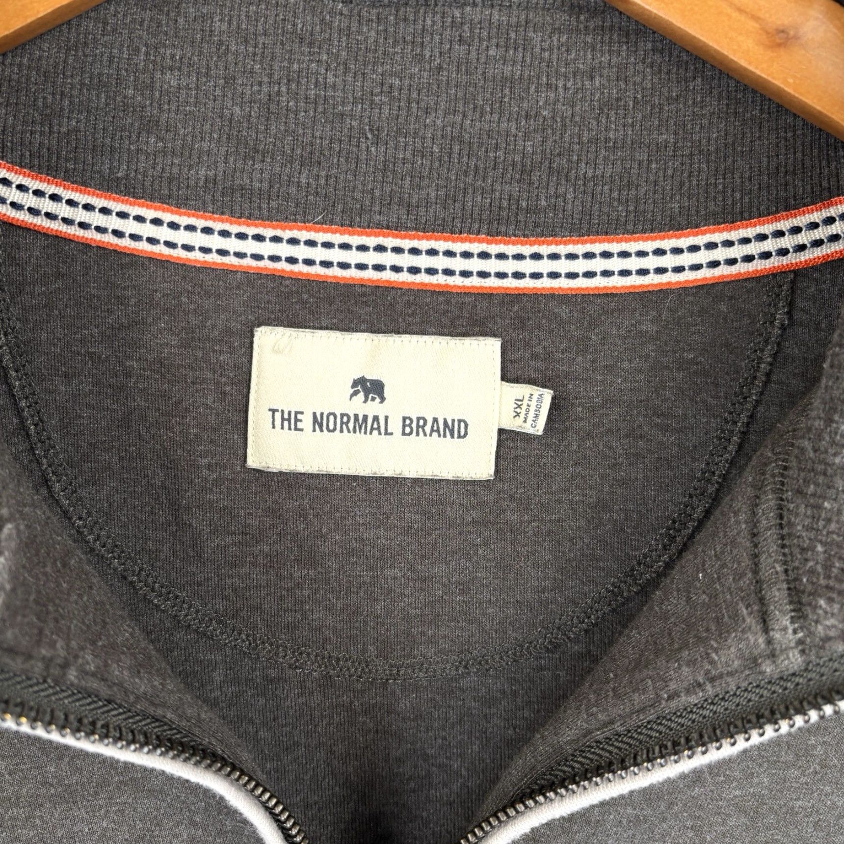 J Brand The Normal Brand Sweater Mens 2XL Brown 1/4 Zip Pullover Knit Zip Mock Neck Classic Cotton Blend Sweatshirt Casual Size US XXL / EU 58 / 5 - 2 Thumbnail