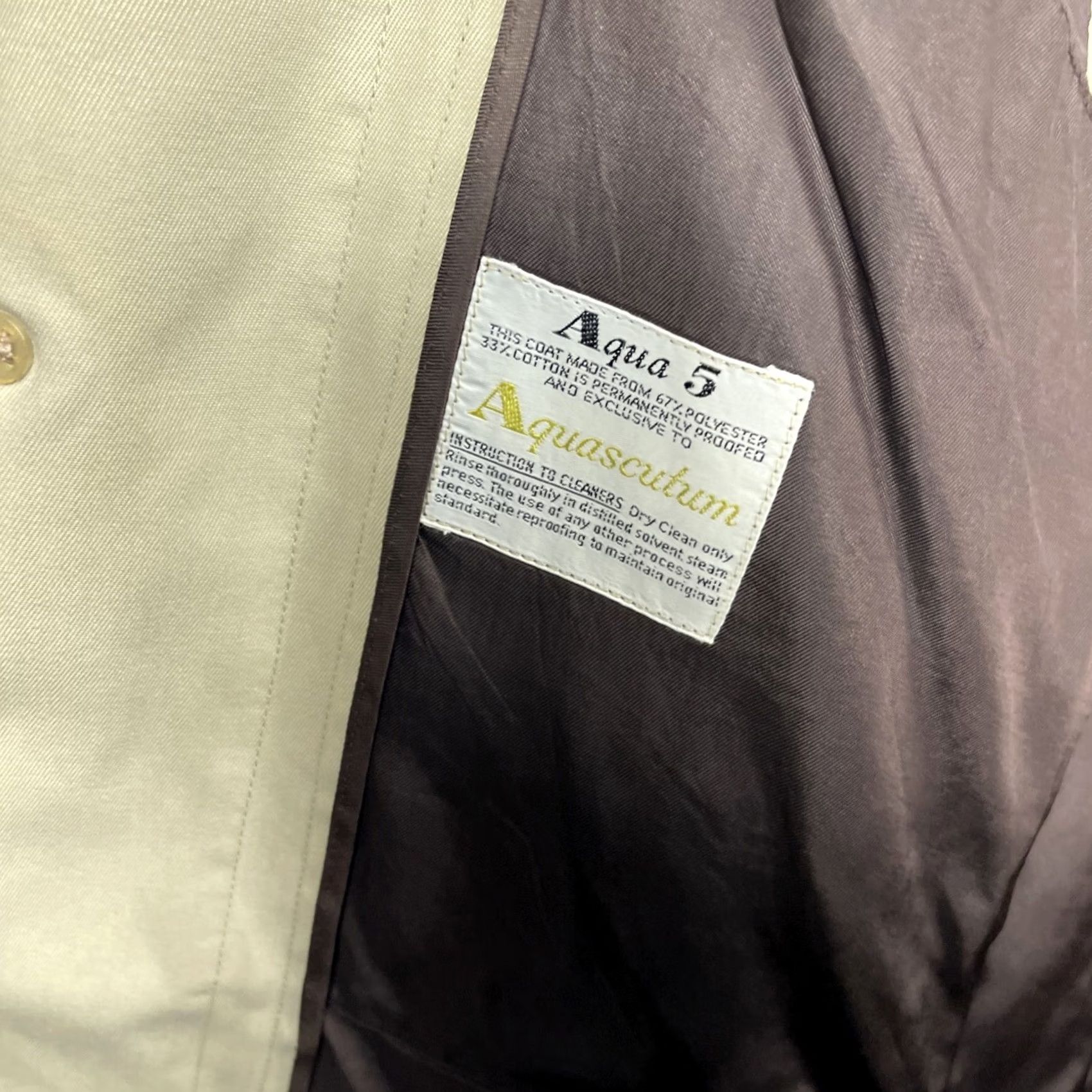 Aquascutum VINTAGE Aquascutum Trench Coat Men’s L Beige/ Taupe Classic READ Size US L / EU 52-54 / 3 - 4 Thumbnail
