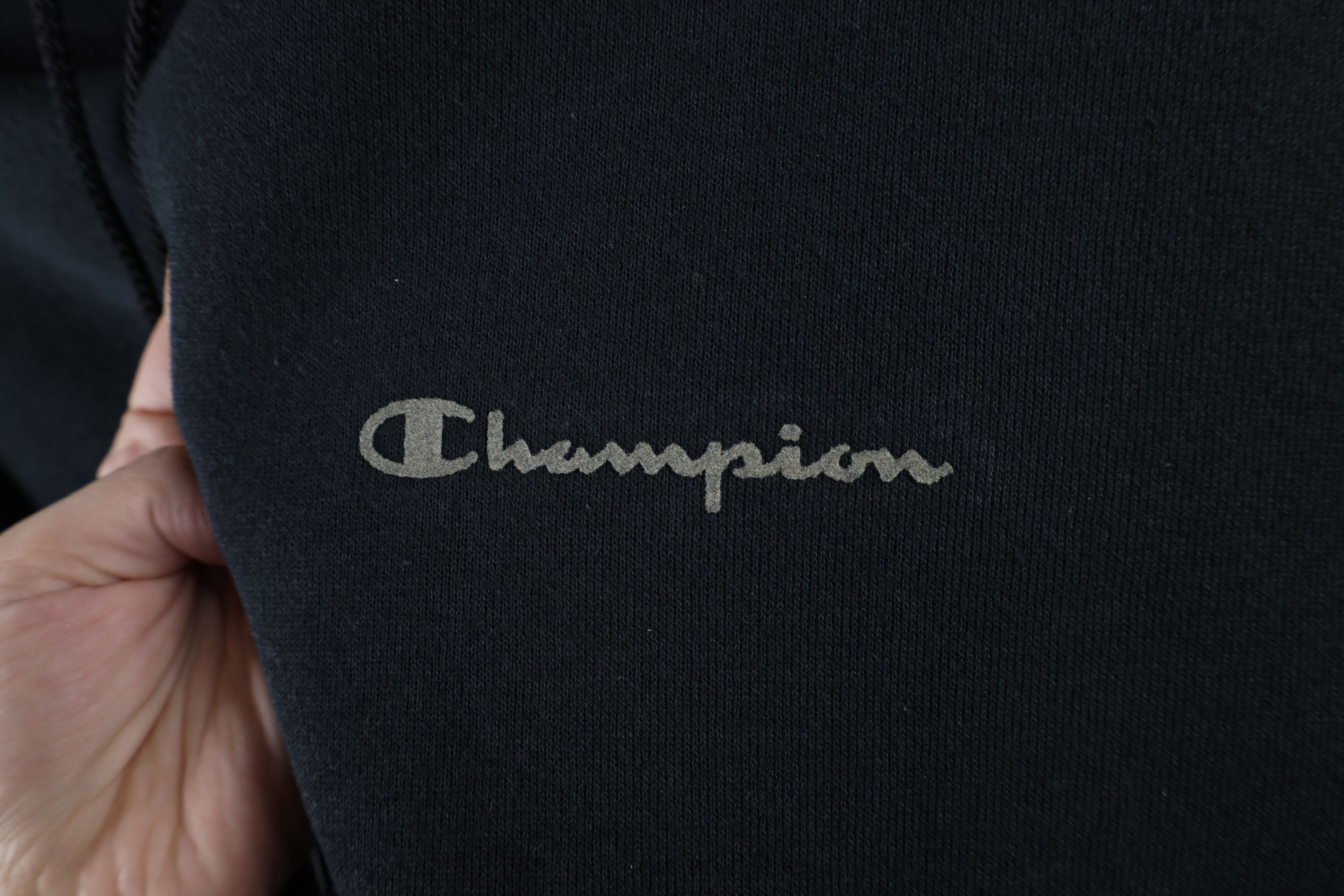 Champion × Vintage Vintage 90s Champion Out Heavyweight Hoodie Sweatshirt Black Size US XL / EU 56 / 4 - 4 Thumbnail