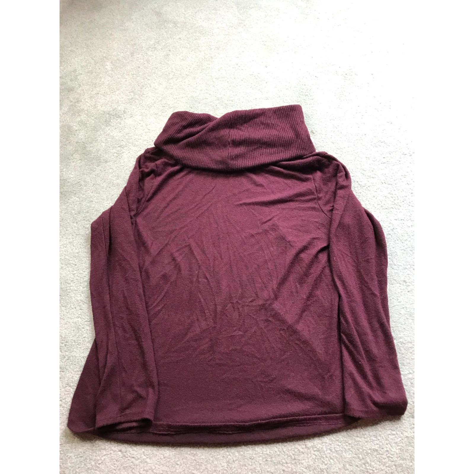 Apt. 9 APT.9 Sweater Women's Large Maroon Cowl Neck Pullover Knit Pullover Mock Neck Long Sleeve Size L / US 10 / IT 46 - 2 Thumbnail