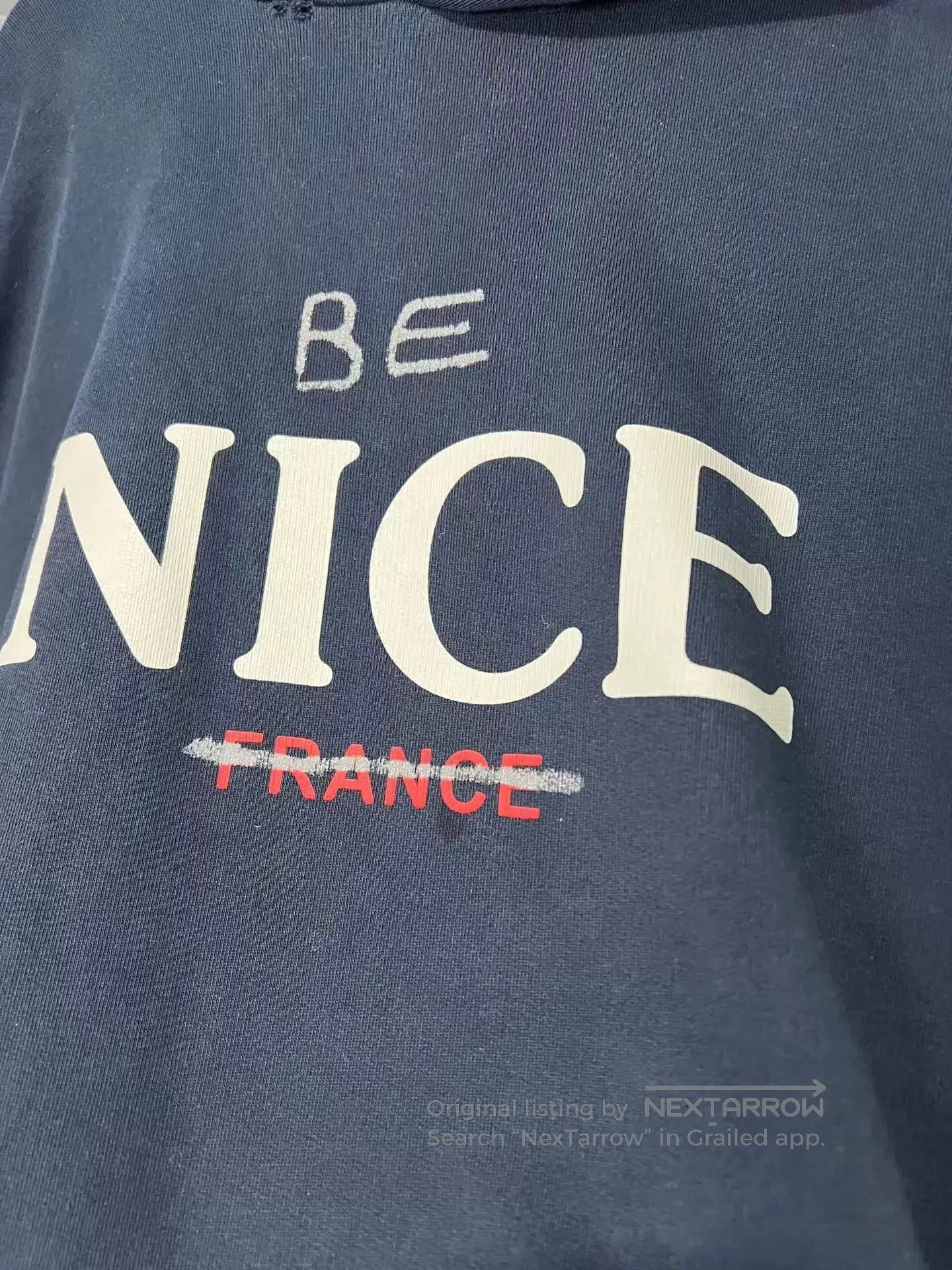 Balenciaga BE NICE FRANCE Print Hoodie. Size US M / EU 48-50 / 2 - 3 Thumbnail