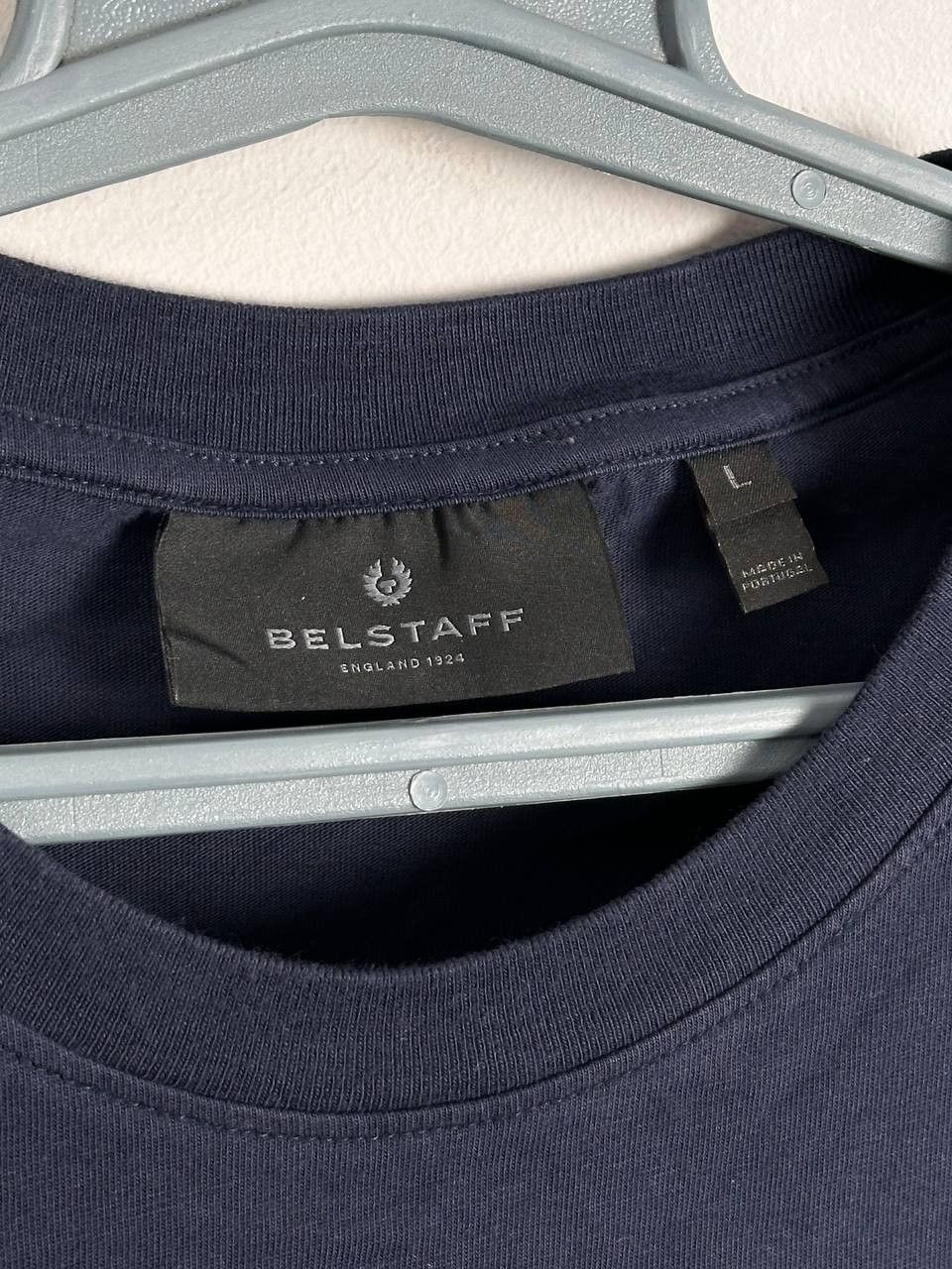 Belstaff Belstaff Navy Luxury Big Logo T Shirt Size US L / EU 52-54 / 3 - 4 Thumbnail