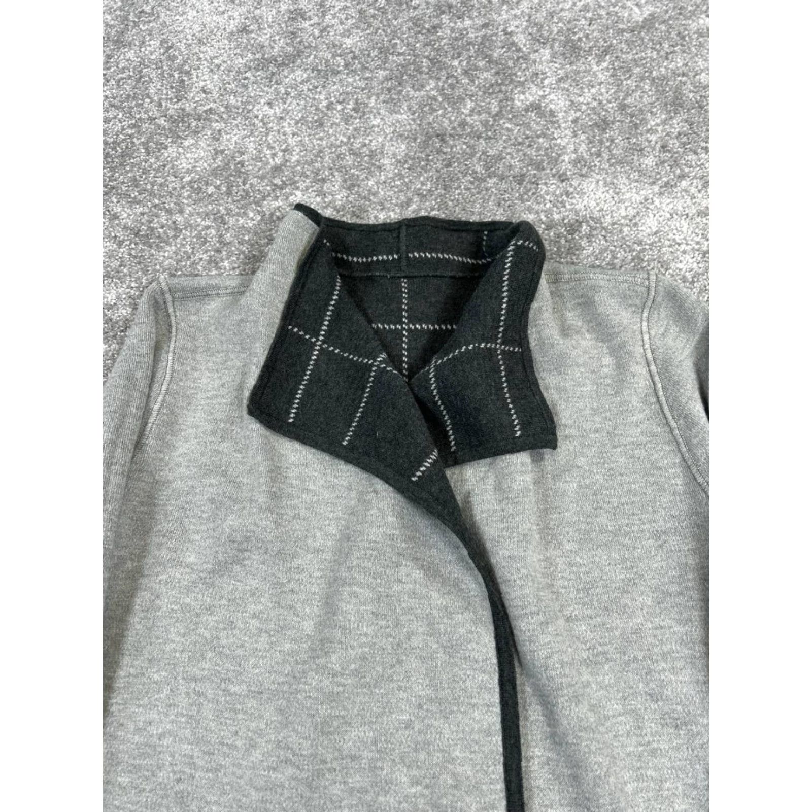 Loft VINTAGE LOFT Womens Sweater Cardigan Open Front XS Black Gray Cotton Casual Fall Winter Size XS / US 0-2 / IT 36-38 - 4 Thumbnail