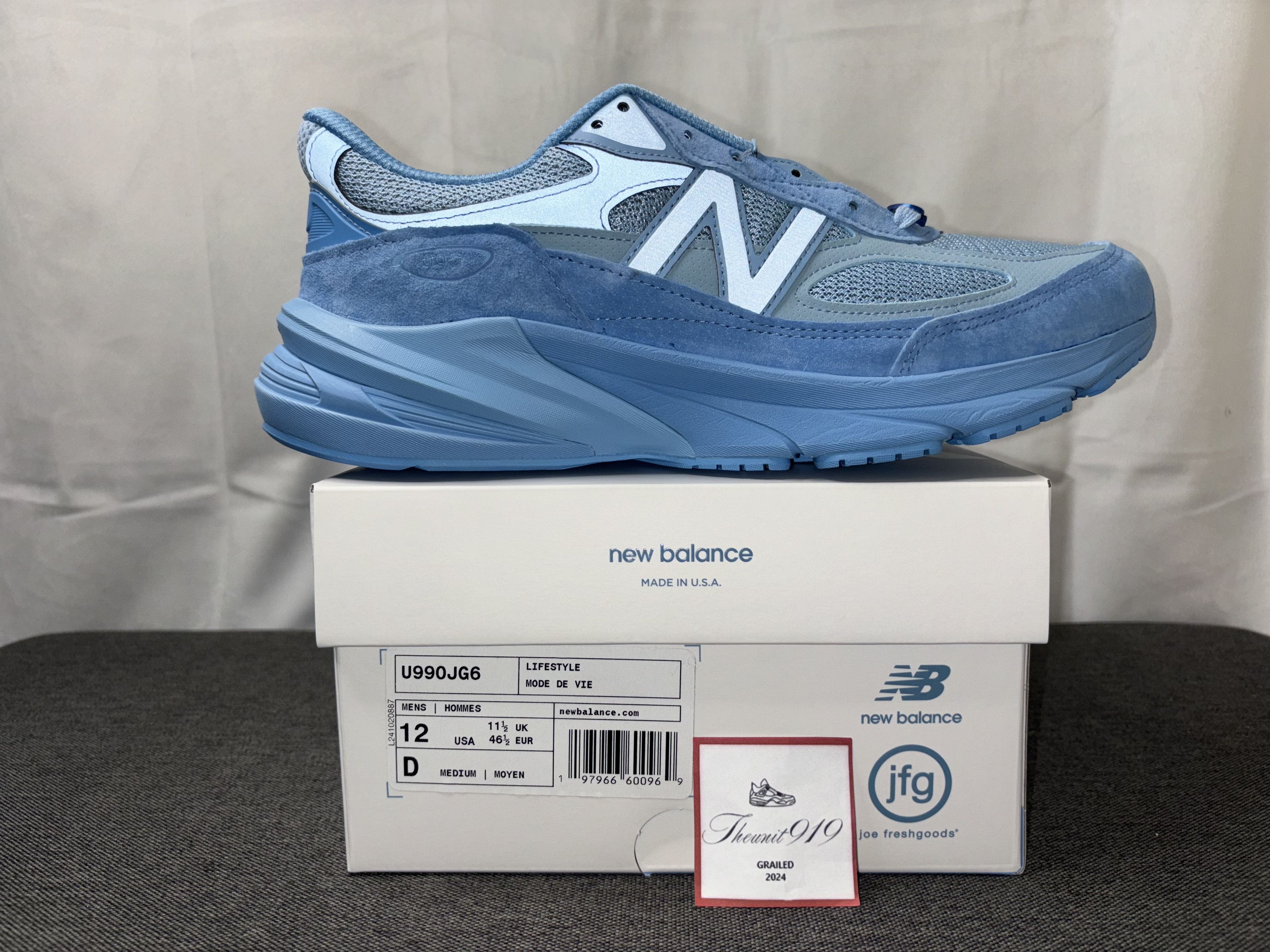 Joe Freshgoods × New Balance New Balance 990v6 MiUSA Joe Freshgoods Prom Blue 12 U990JG6 Size US 12 / EU 45 - 1 Thumbnail