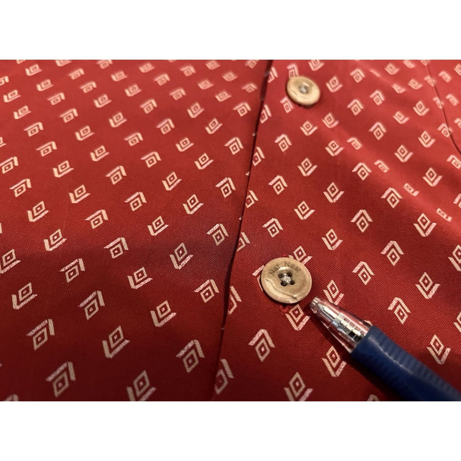 Nat Nast Nat Nast Red Silk Shirt Diamonds Mens L Short Sleeve Button-Up Size US L / EU 52-54 / 3 - 4 Thumbnail