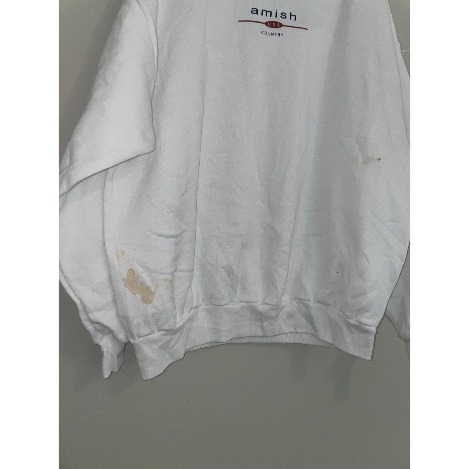 Jerzees Vintage Amish Sweatshirt Crewneck USA Country Stained 90s 2X Size US XXL / EU 58 / 5 - 5 Thumbnail