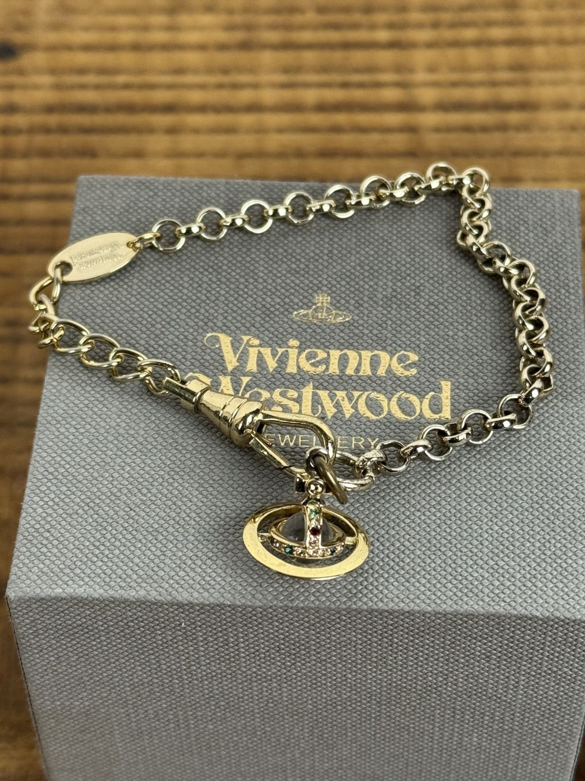 Vivienne Westwood Petite Orb Charm Bracelet In Gold