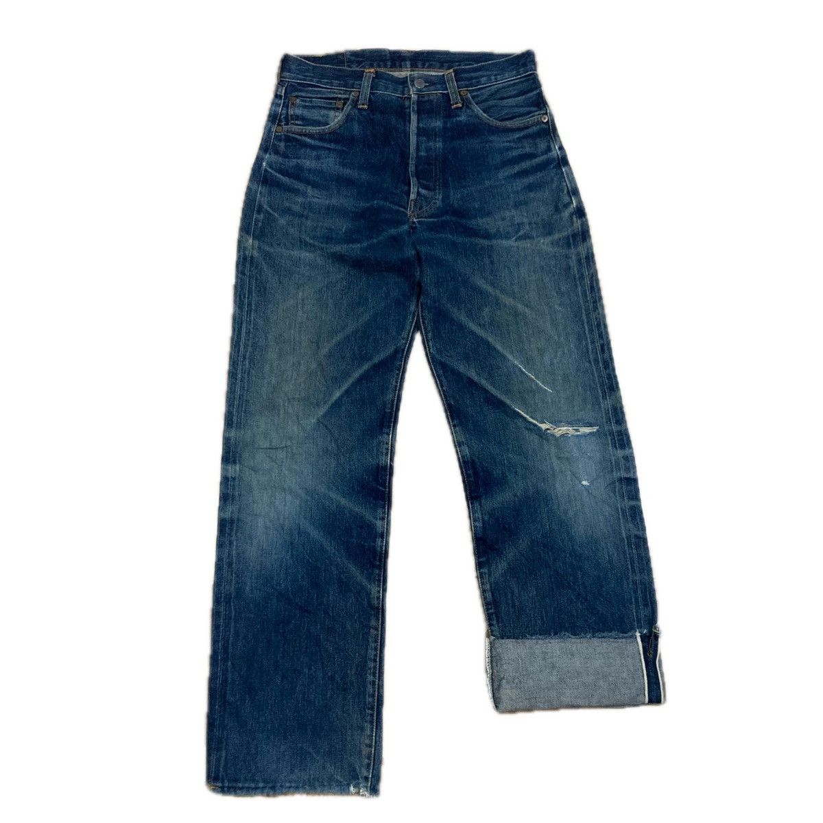 VINTAGE 30x34 LEVI’S BIG E 501XX SELVEDGE DISTRESSED JEANS