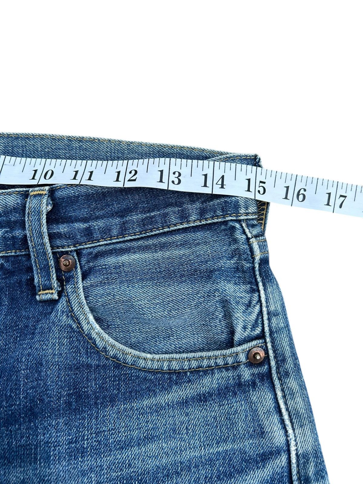 Kapital Vintage Levis Big E Selvedge Distressed Denim Jeans Size US 30 / EU 46 - 20 Thumbnail