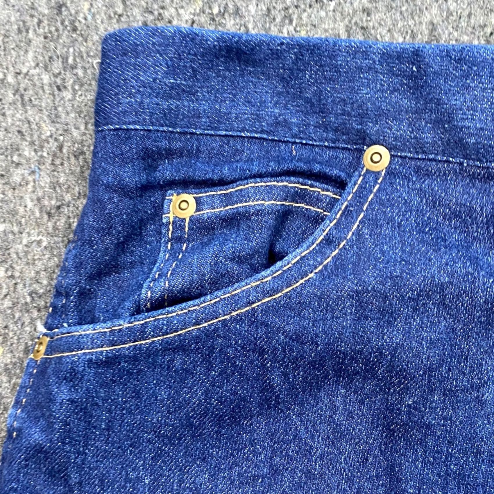 Denime VINTAGE Sansabelt Denim Trousers 36x30 Mens Blue Straight Leg Pants Size US 36 / EU 52 - 2 Thumbnail