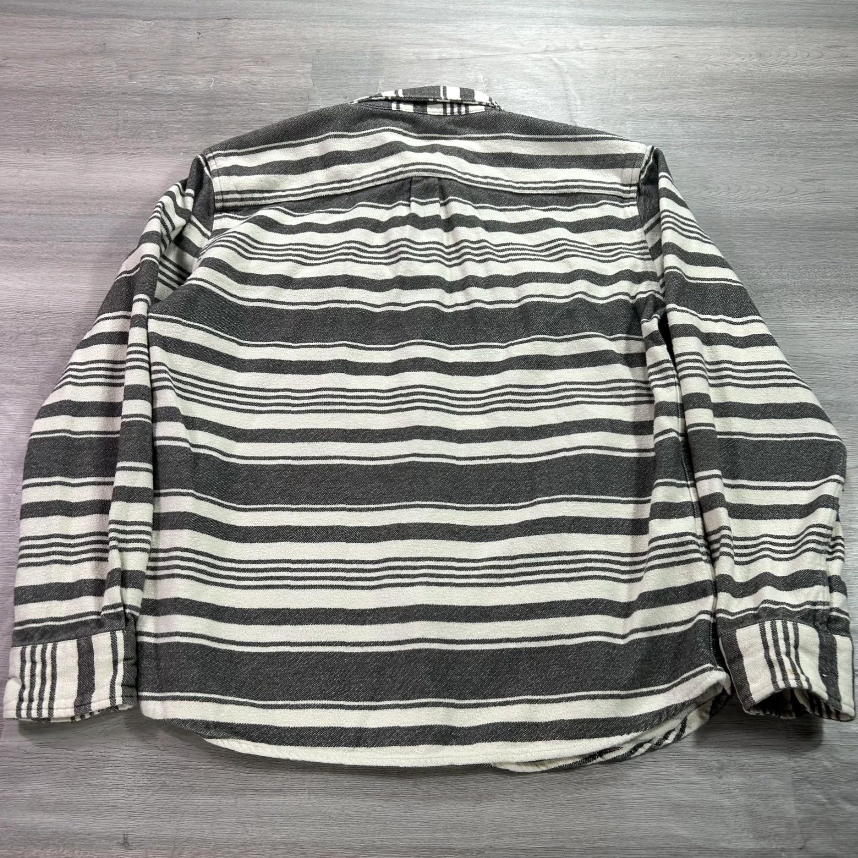 Marine Layer Marine Layer Shirt Mens Large Gray Striped Flannel Cotton Button Front Pockets Size US L / EU 52-54 / 3 - 2 Thumbnail