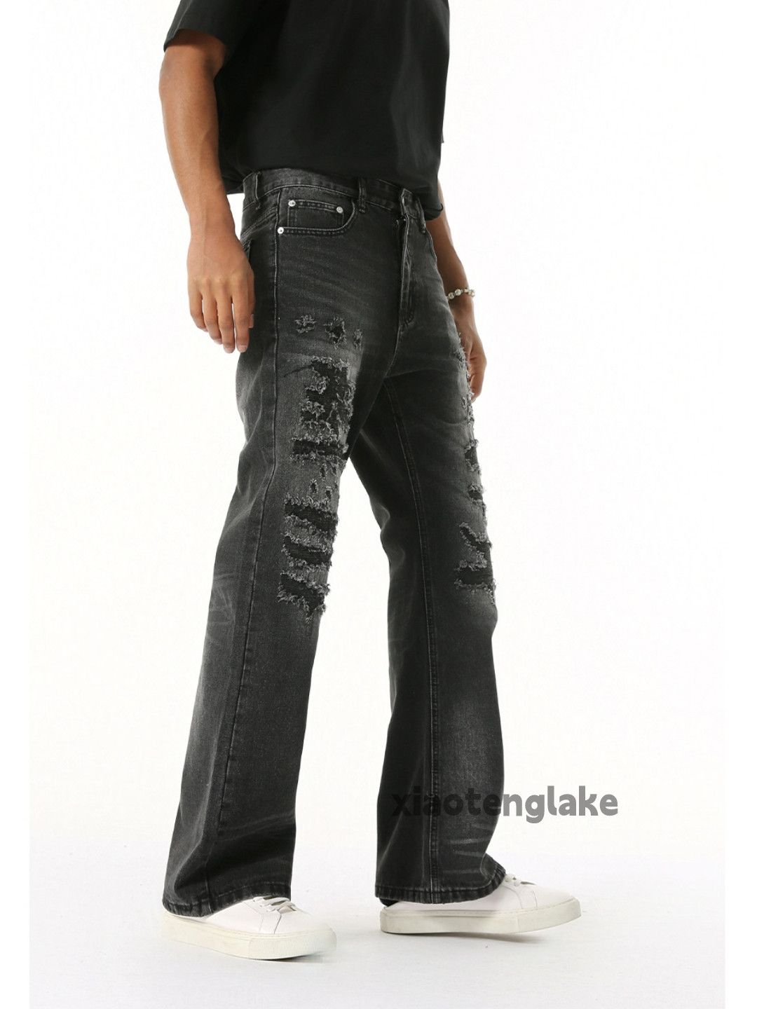 Jean × Vintage Washed faded utility punk grunge damaged ripped jeans Size US 30 / EU 46 - 2 Thumbnail