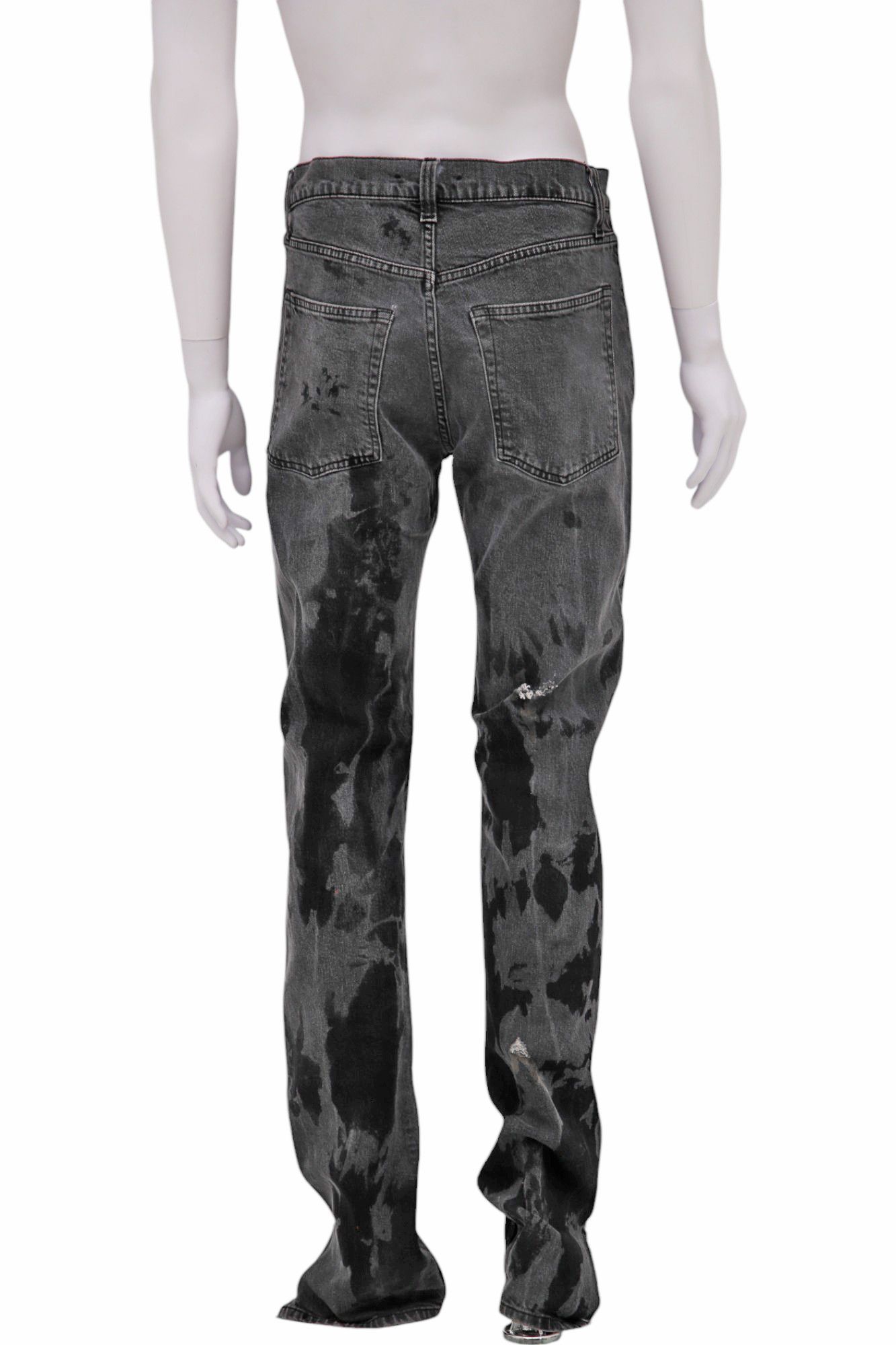Helmut Lang Grey Distressed Painted Jeans Size US 29 - 3 Thumbnail