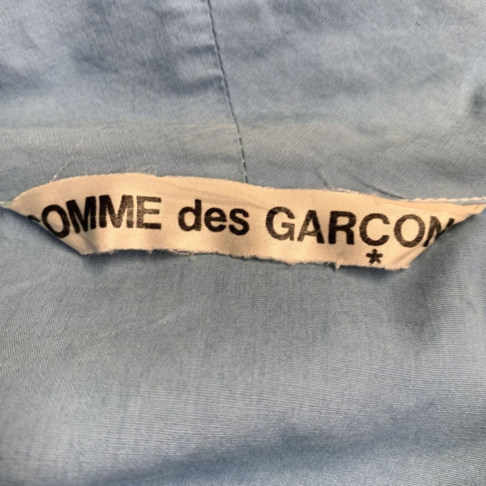 Comme des Garcons Girl VINTAGE COMME des GARCONS Blue Cotton Shawl Collar Casual Top XXL Women Size XXL / US 16-18 / IT 52-54 - 6 Thumbnail