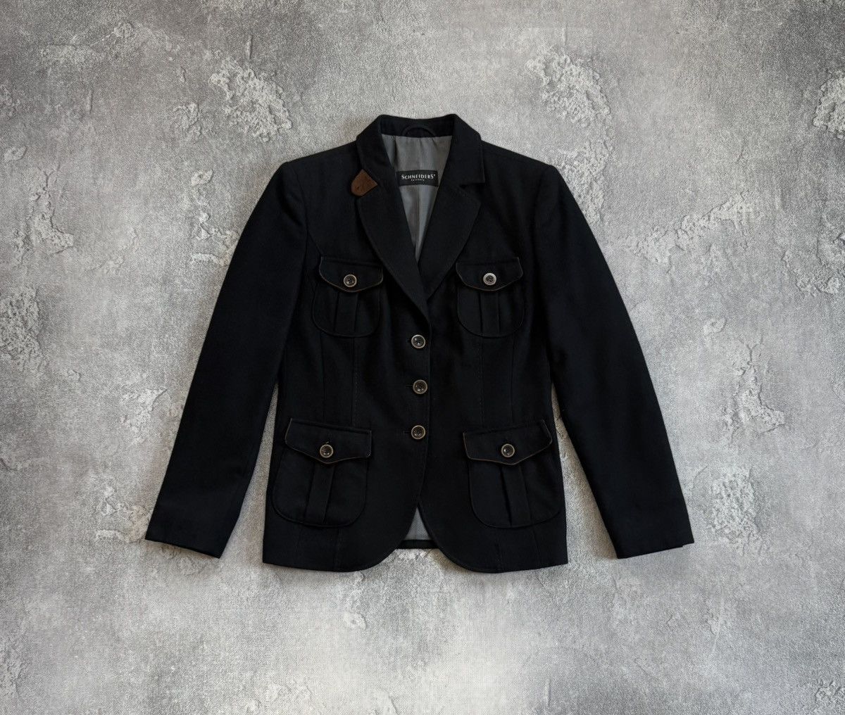 Schneiders Schneiders F40/USA8/I42 black virgin wool jacket blazer Size M / US 6-8 / IT 42-44 - 8 Thumbnail
