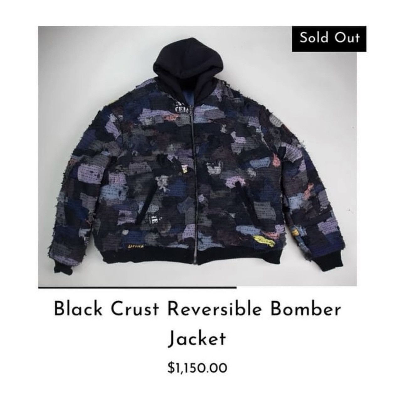 Kentucky Boy Tyler KBT Black Crust Reversible Bomber Jacket Size US XL / EU 56 / 4 - 10 Thumbnail