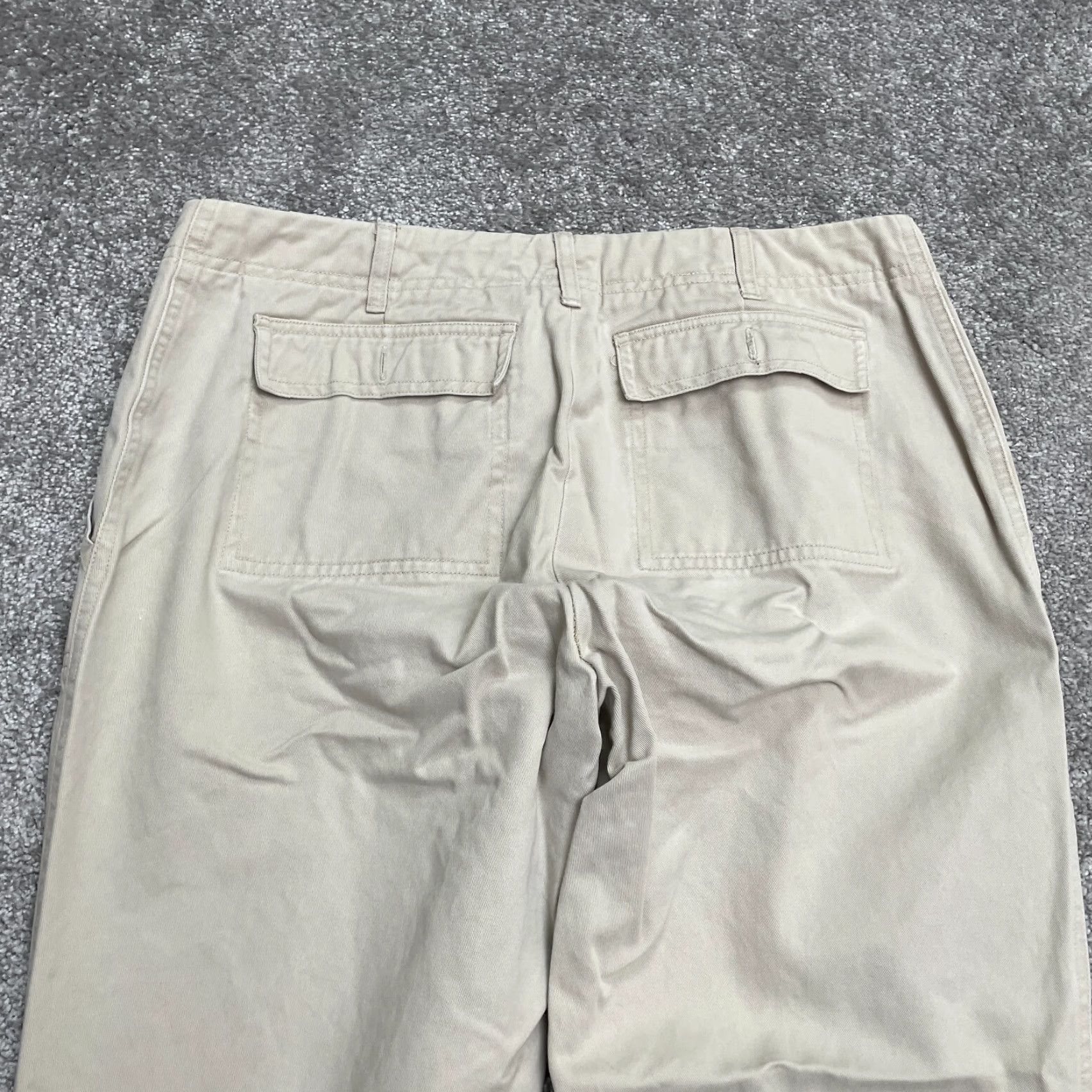 Vintage Halogen Pants Womens 8 Beige Mid Rise Straight Leg Cotton Cropped Casual Distinctive Pockets Tailored Size 30" / US 8 / IT 44 - 3 Thumbnail