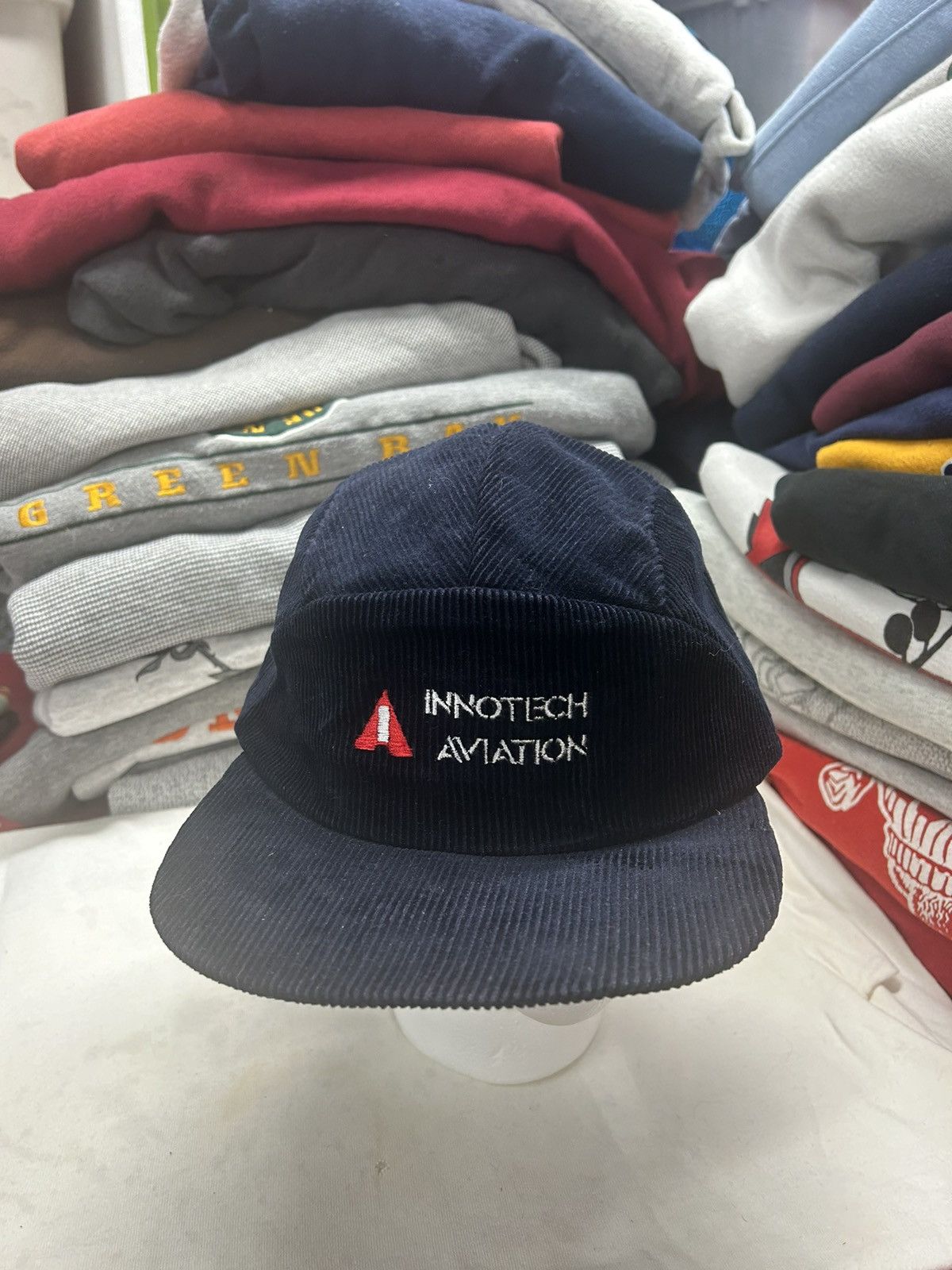 Vintage Crazy Vintage 90s Navy Corduroy Grunge Trucker Snapback Hat Size ONE SIZE - 1 Thumbnail