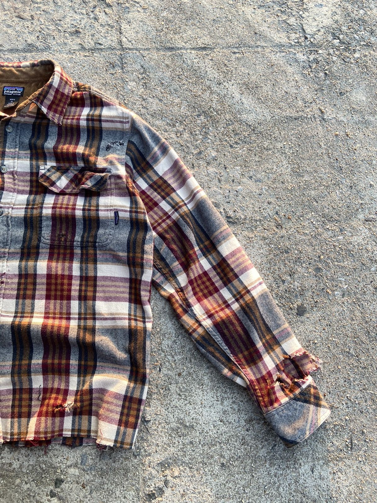 Vintage Distressed flannel shirt shadow plaid boxy fit Size US L / EU 52-54 / 3 - 8 Thumbnail