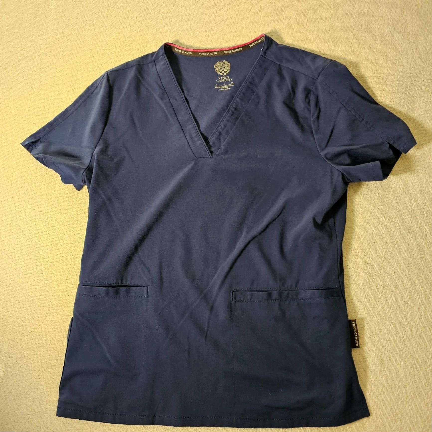 Vince Camuto Vince Camuto Scrub Top Women Medium Blue Rayon Blend Short Sleeve Uniform Wear Size M / US 6-8 / IT 42-44 - 5 Thumbnail