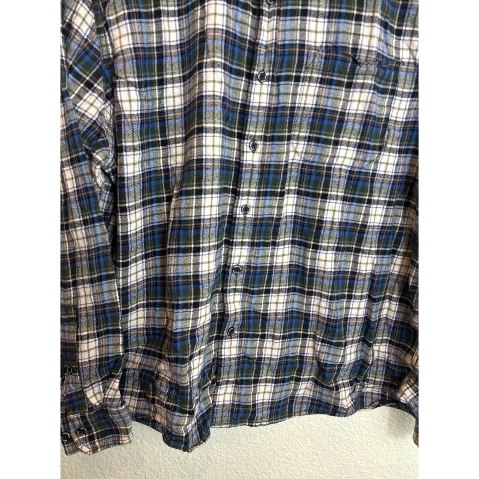 Eddie Bauer Eddie Bauer Mens 2XL Long Sleeve Button-Down Flannel Plaid Blue Shirt Size US XXL / EU 58 / 5 - 5 Thumbnail