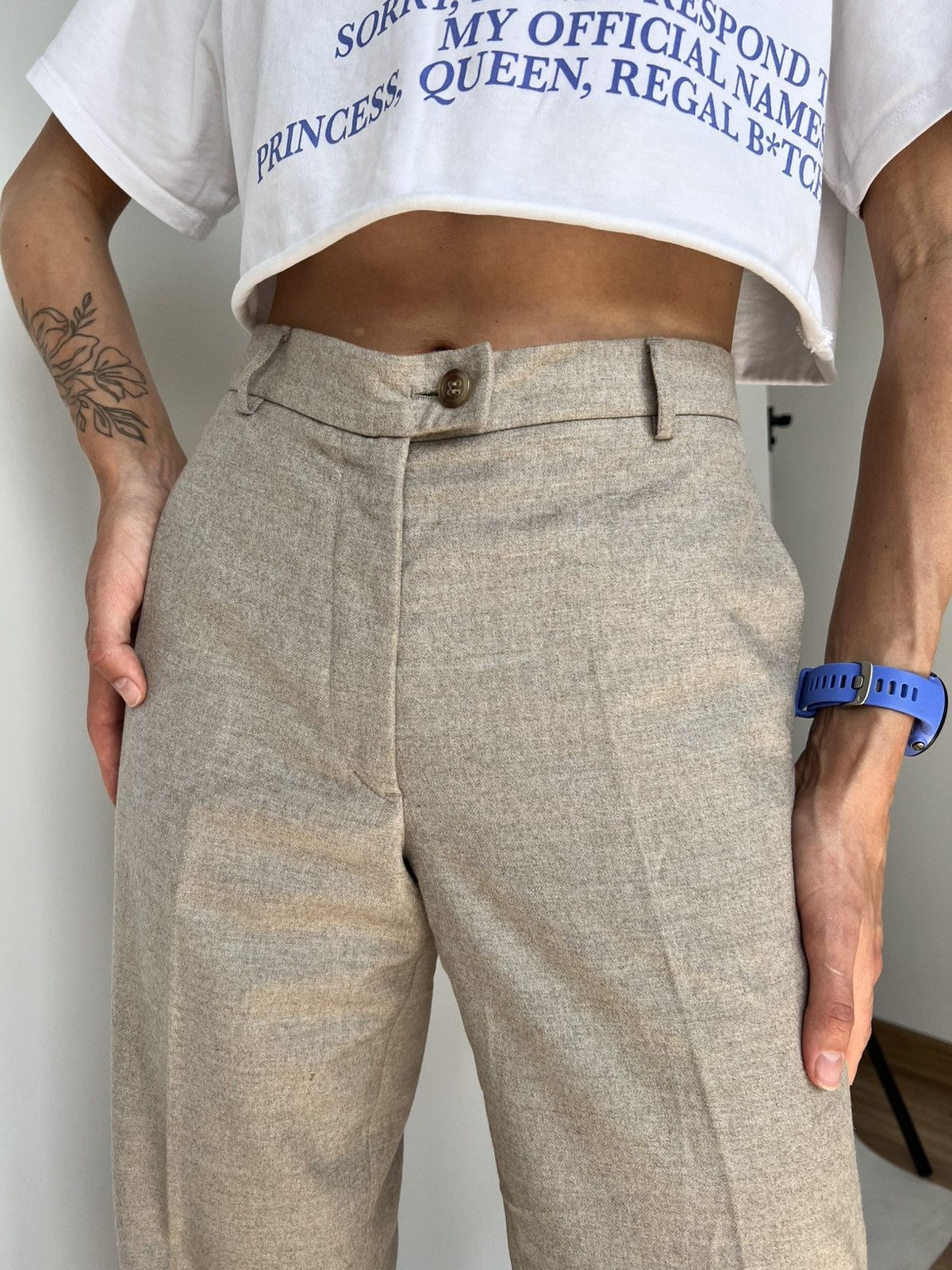 Jil Sander Jil Sander Women’s Wool Cashmere Beige Pants size 36 Italy Size 25" / US 0 / IT 36 - 3 Thumbnail