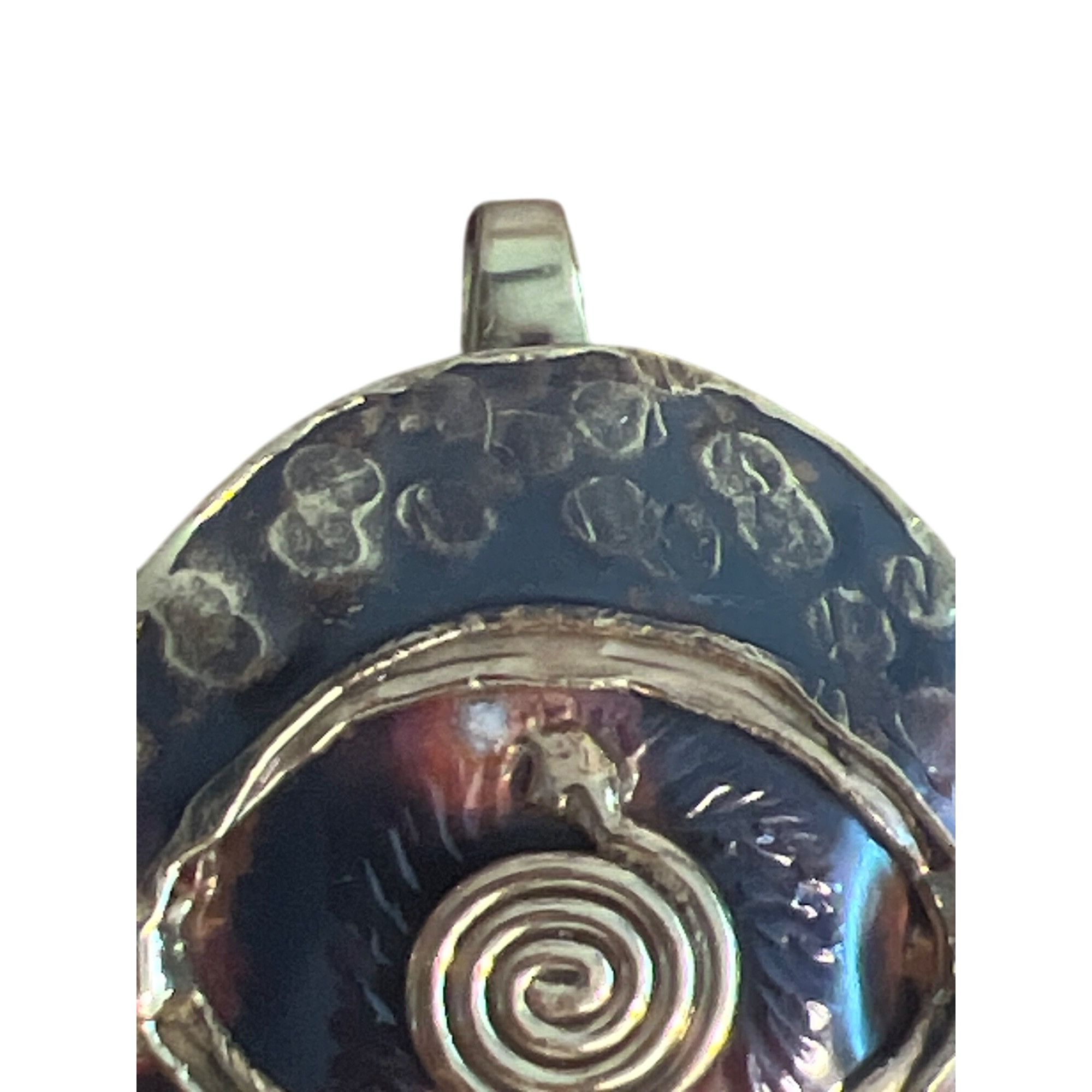 Vintage Vintage Modernist Mixed Metals Eye Pendant Gold Tone Texture Size ONE SIZE - 3 Thumbnail