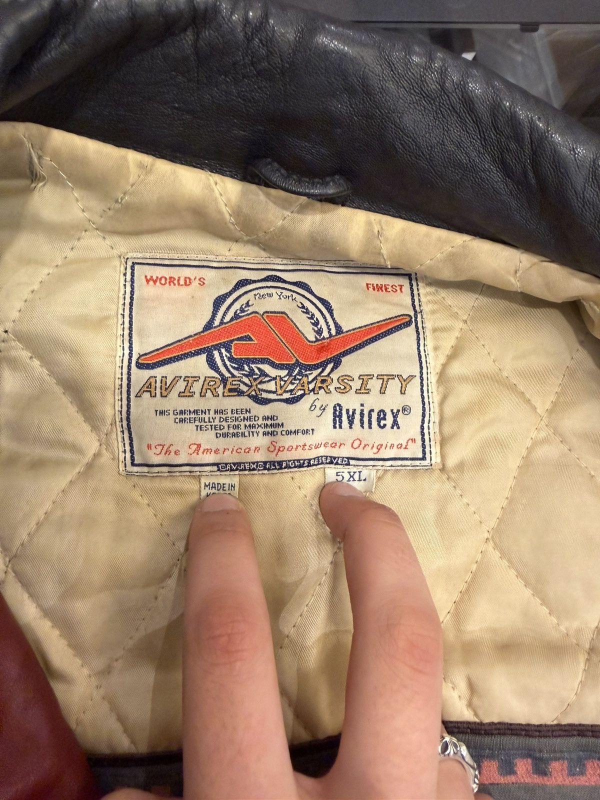Avirex Vintage Avirex Snuk & Fox Indian Head Leather Varsity (5XL) Size US XXL / EU 58 / 5 - 4 Thumbnail