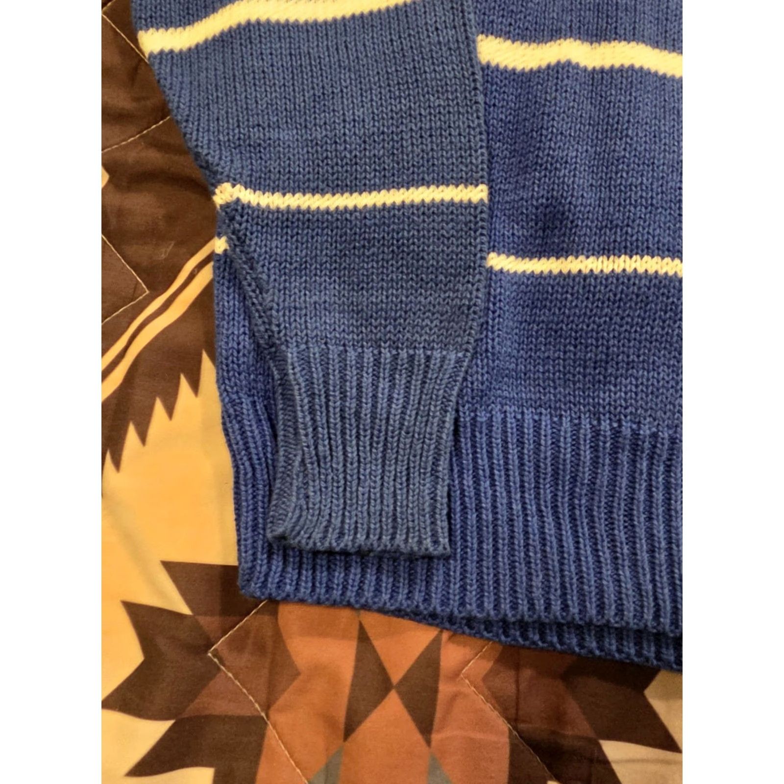 Vintage VINTAGE Boat House Row Striped Chunky-Knit Crewneck Sweater Mens Medium Blue 90s Preppy Casual Shirt/Jacket? Size US M / EU 48-50 / 2 - 4 Thumbnail