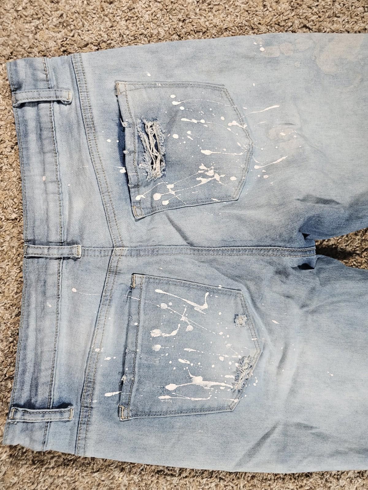 Designer Surprise Surprise Destroyed Jeans Large APPROX 30.5 x 29 Size 36" / US 14 / IT 50 - 6 Thumbnail
